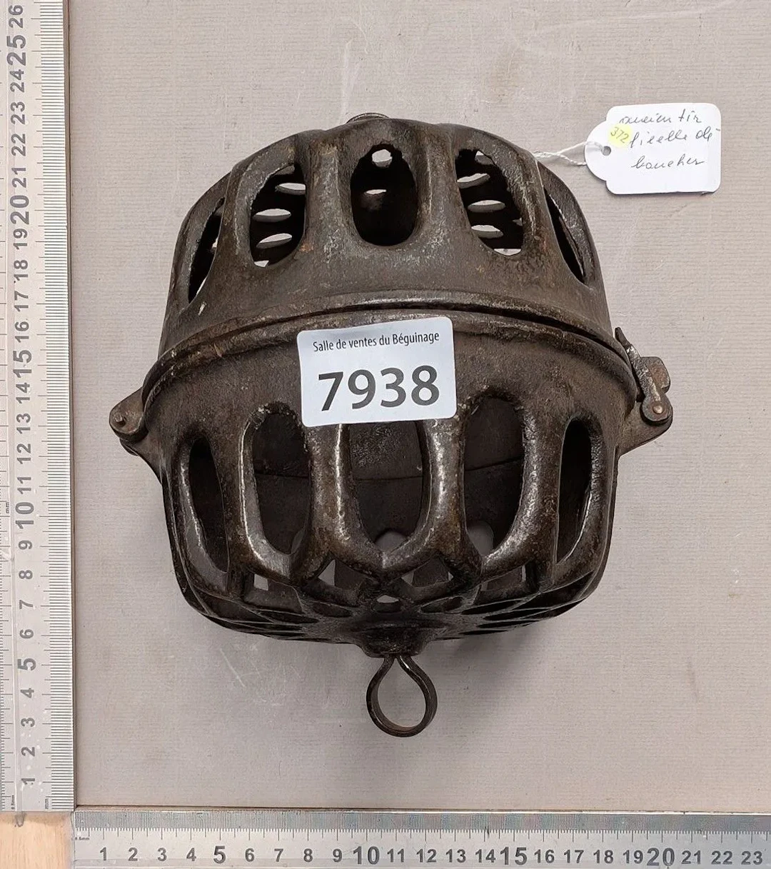 Vintage cast-iron twine puller—see photos for dimensions and condition