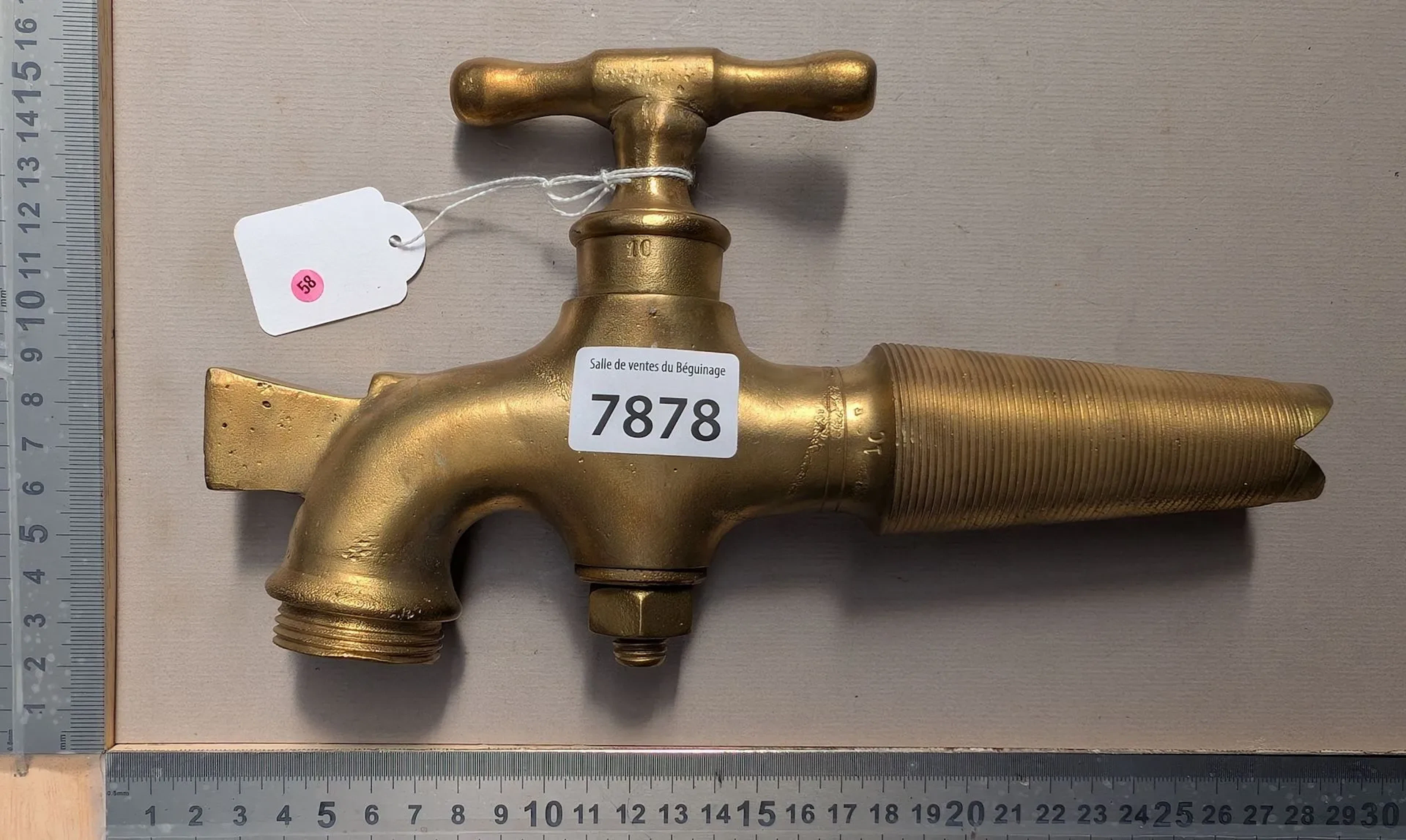Antique bronze faucet—see photos for dimensions and condition