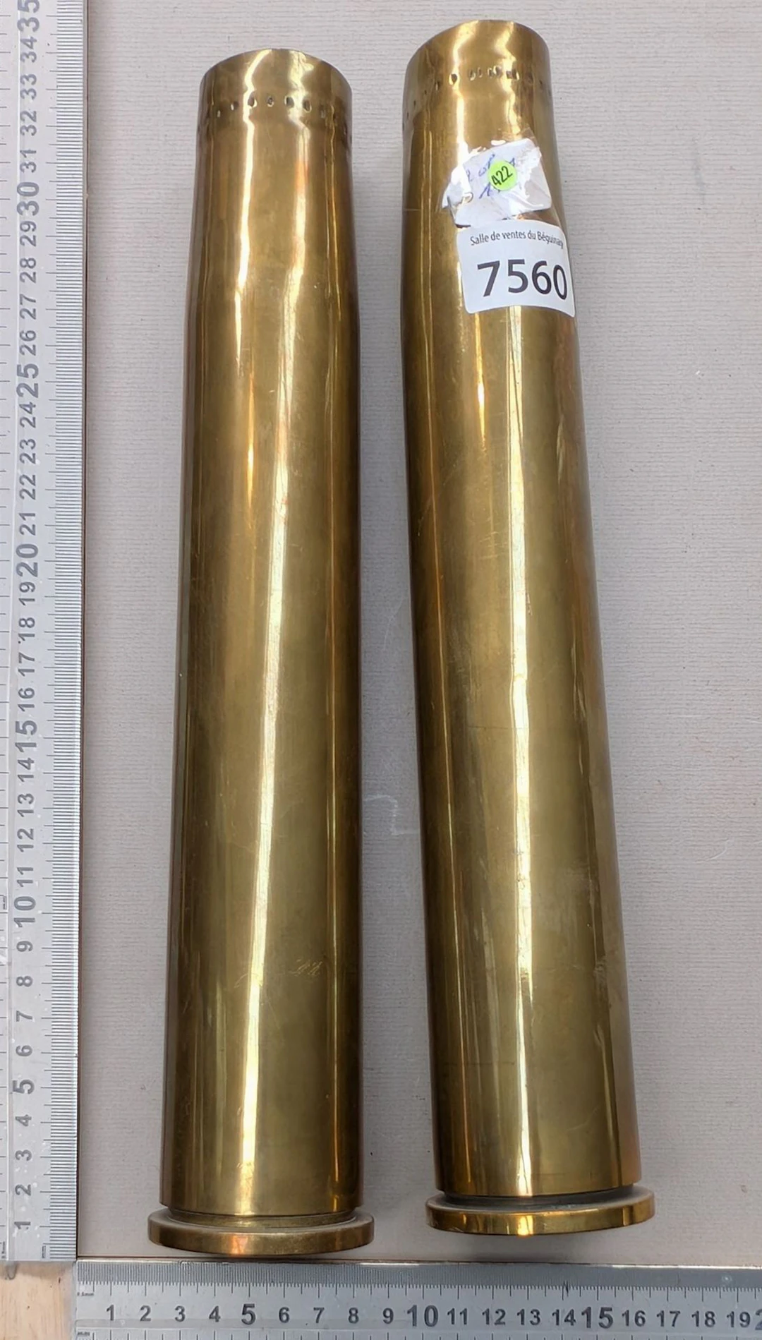 2 shells from 1944—see photos for dimensions and condition