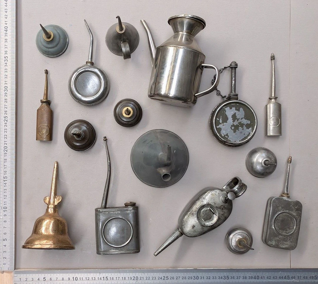 Set of 15 antique cruets—see photos for dimensions and condition