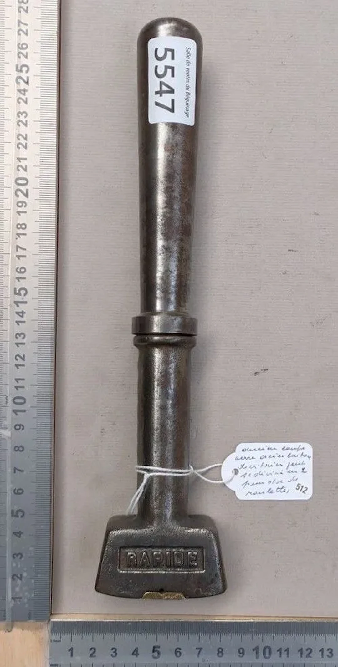 Antique glazier's glass cutter made of steel and brass with a kerosene