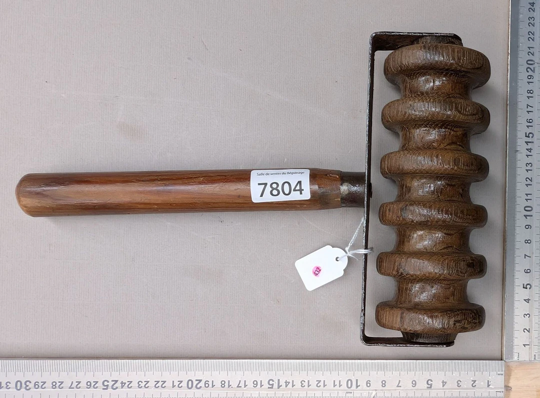 Antique decorative rolling pin—see photos for dimensions and condition