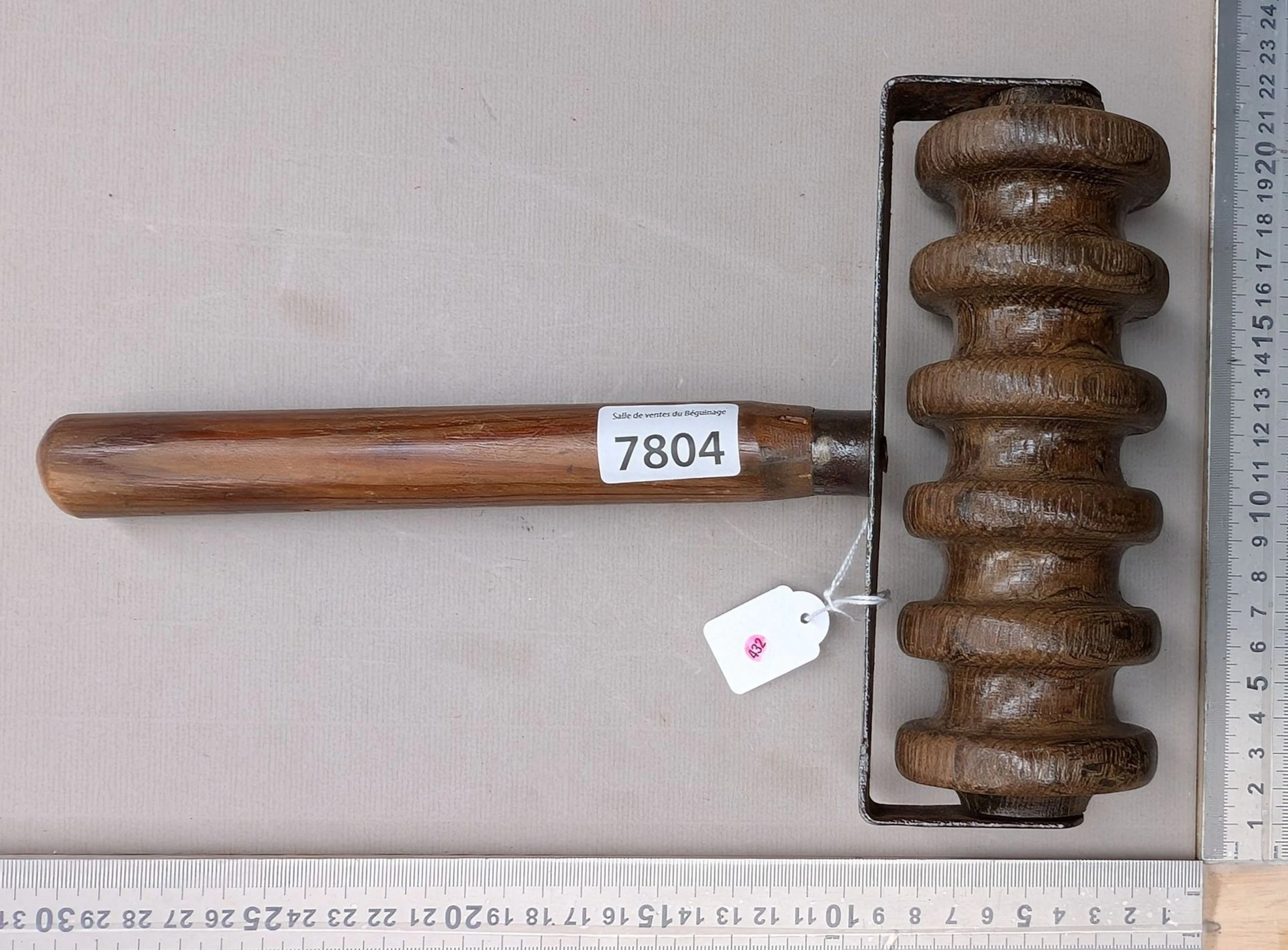 Antique decorative rolling pin—see photos for dimensions and condition