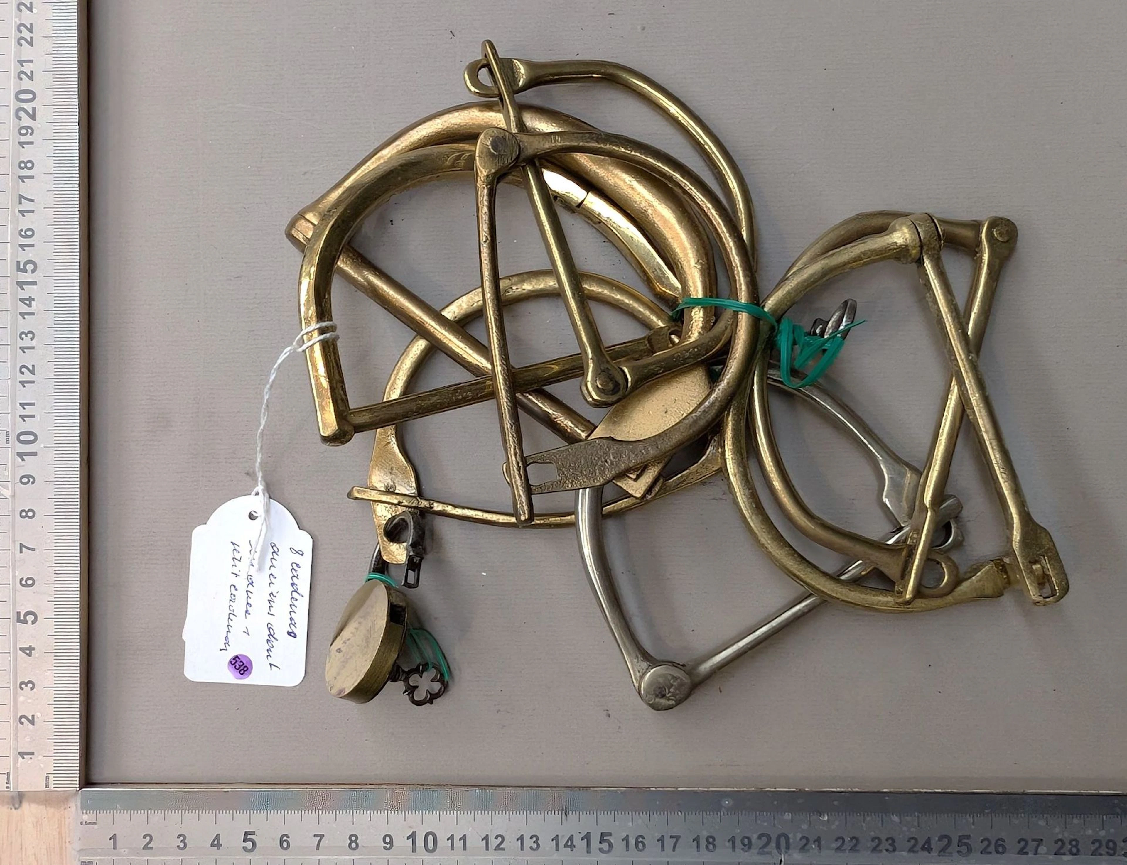 8 antique padlocks, including one with a small padlock - See photos