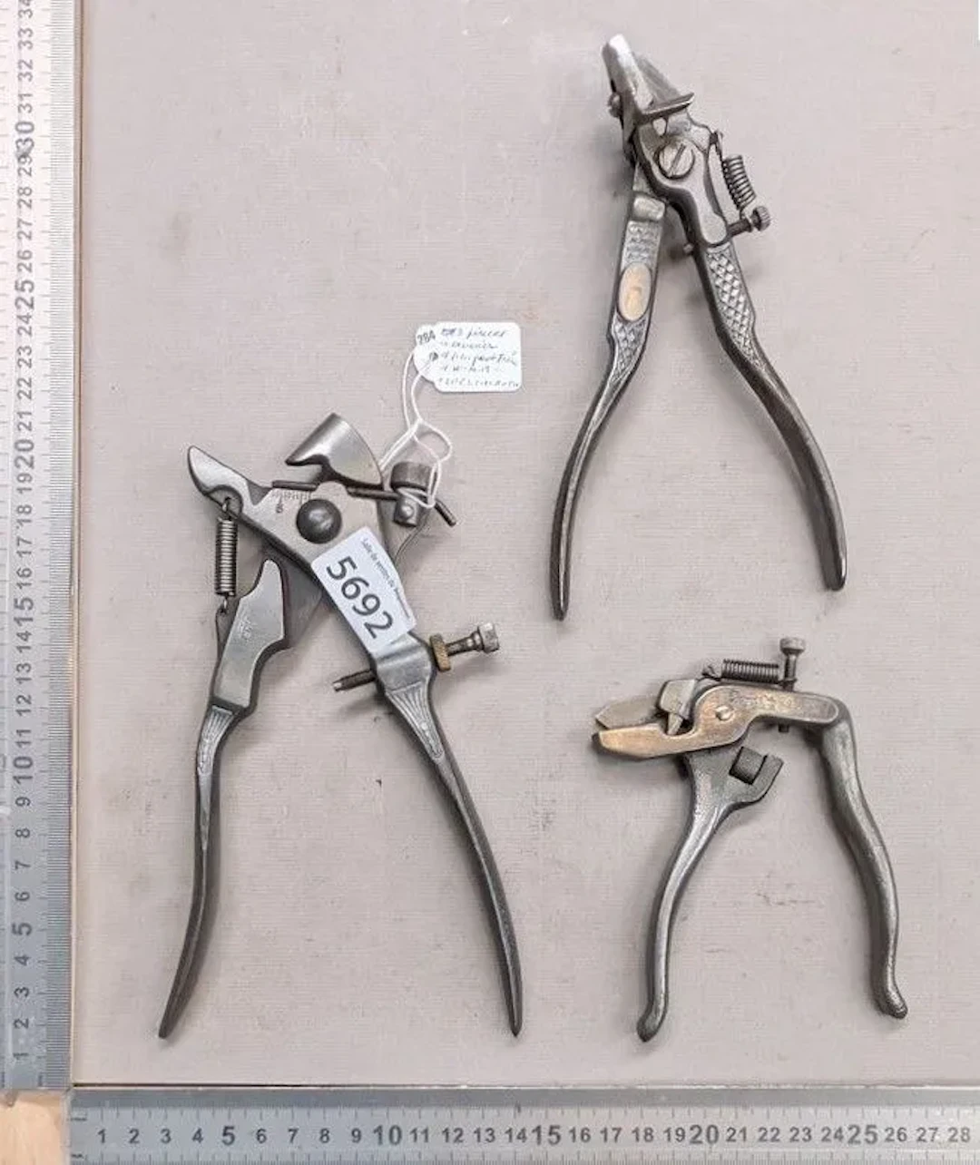 3 pliers: one PEUGEOT FRERES, one WHB, and one SPEZIALROTH—see photos