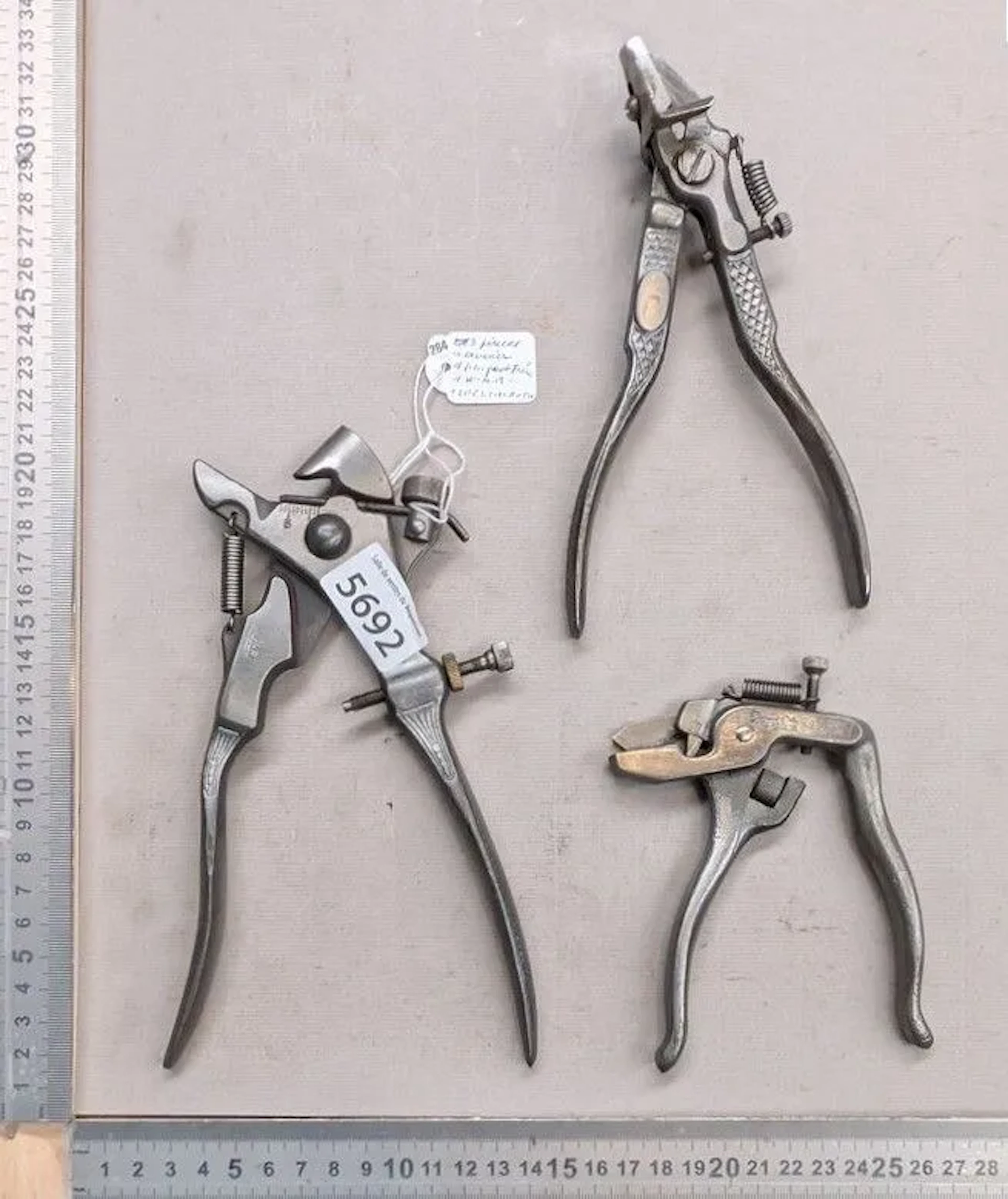 3 pliers: one PEUGEOT FRERES, one WHB, and one SPEZIALROTH—see photos