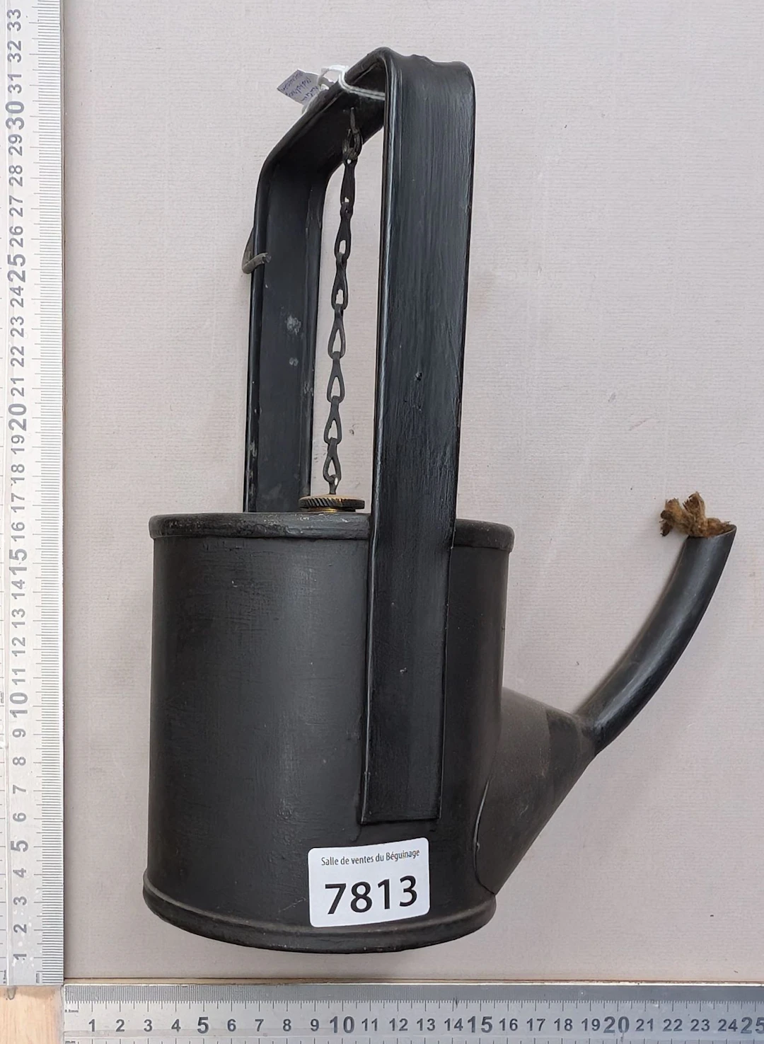 Antique oil lamp—see photos for dimensions and condition