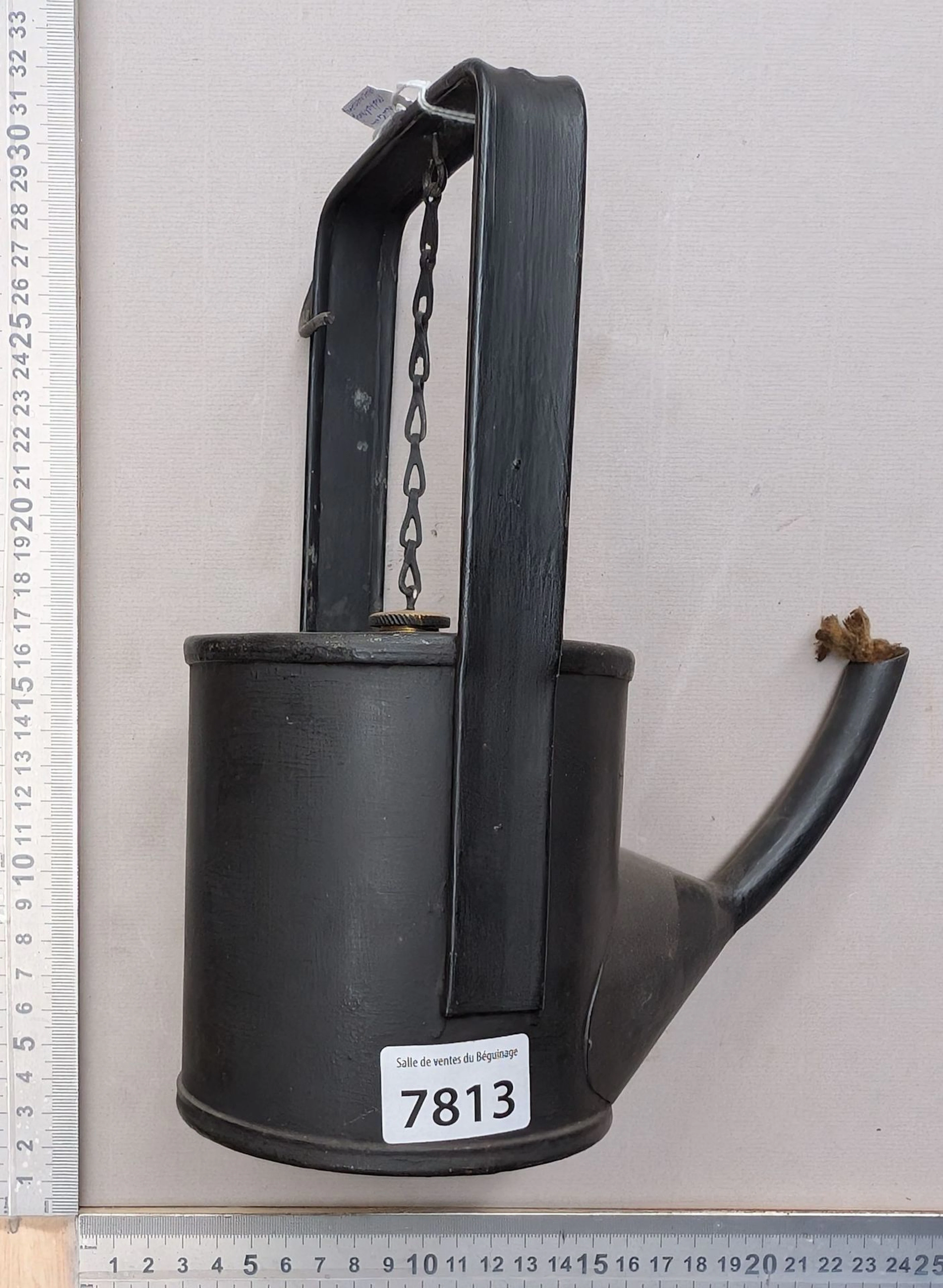 Antique oil lamp—see photos for dimensions and condition