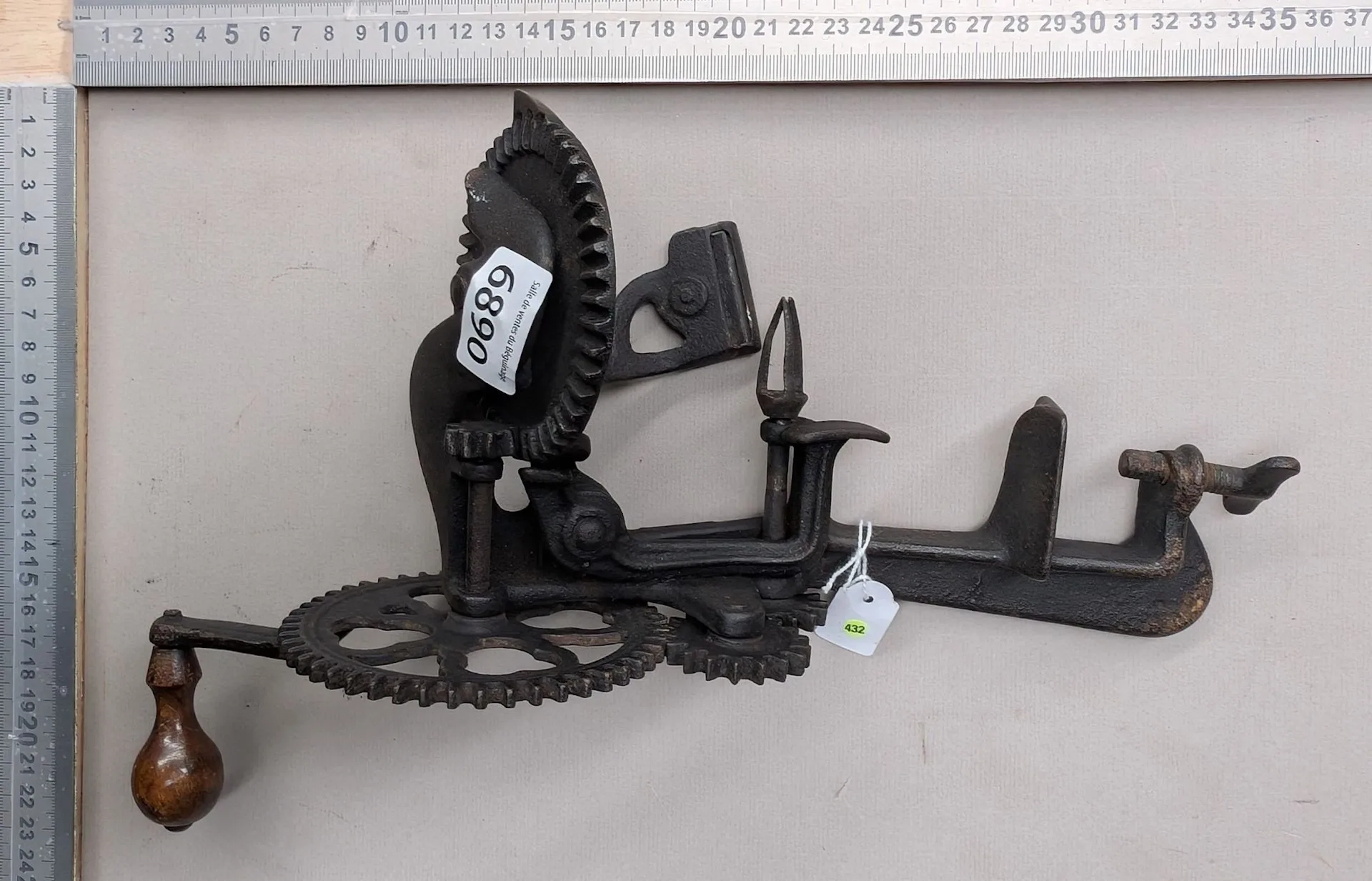 1 apple peeler, 1898—See photos for dimensions and condition