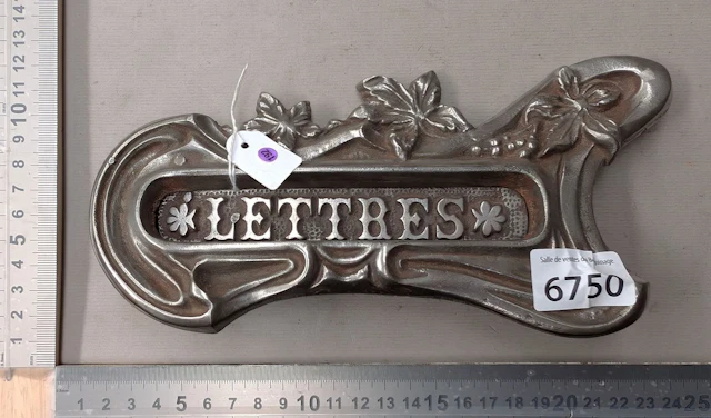 1 antique mailbox opening—see photos for dimensions and condition