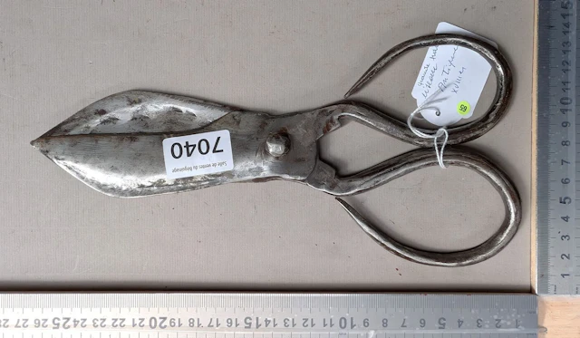 Large pair of antique 18th-century wrought-iron scissors—see photos