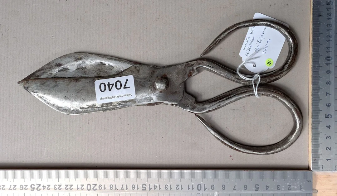 Large pair of antique 18th-century wrought-iron scissors—see photos