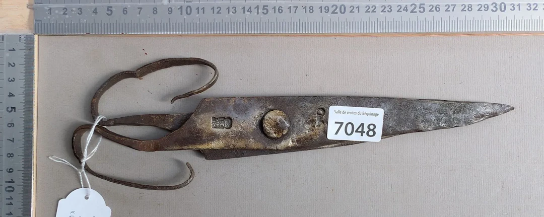 Large pair of antique 18th-century wrought-iron scissors—see photos