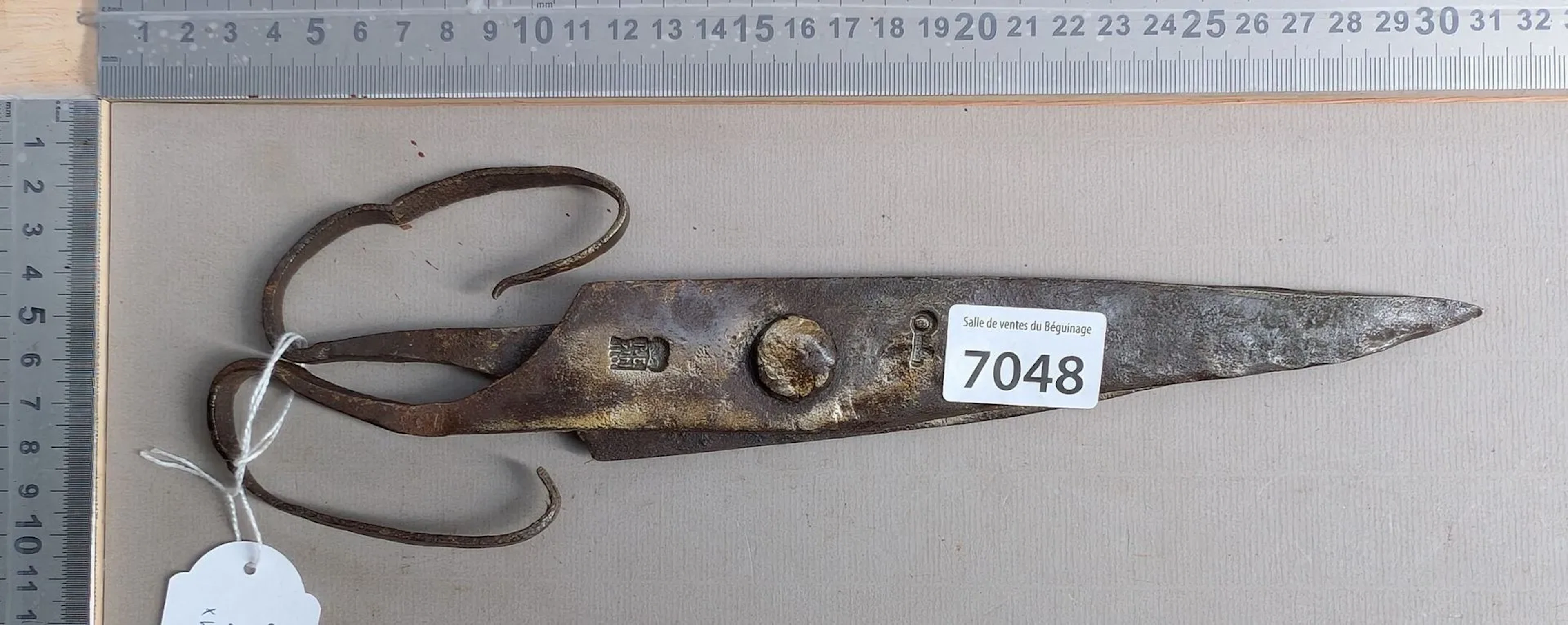 Large pair of antique 18th-century wrought-iron scissors—see photos