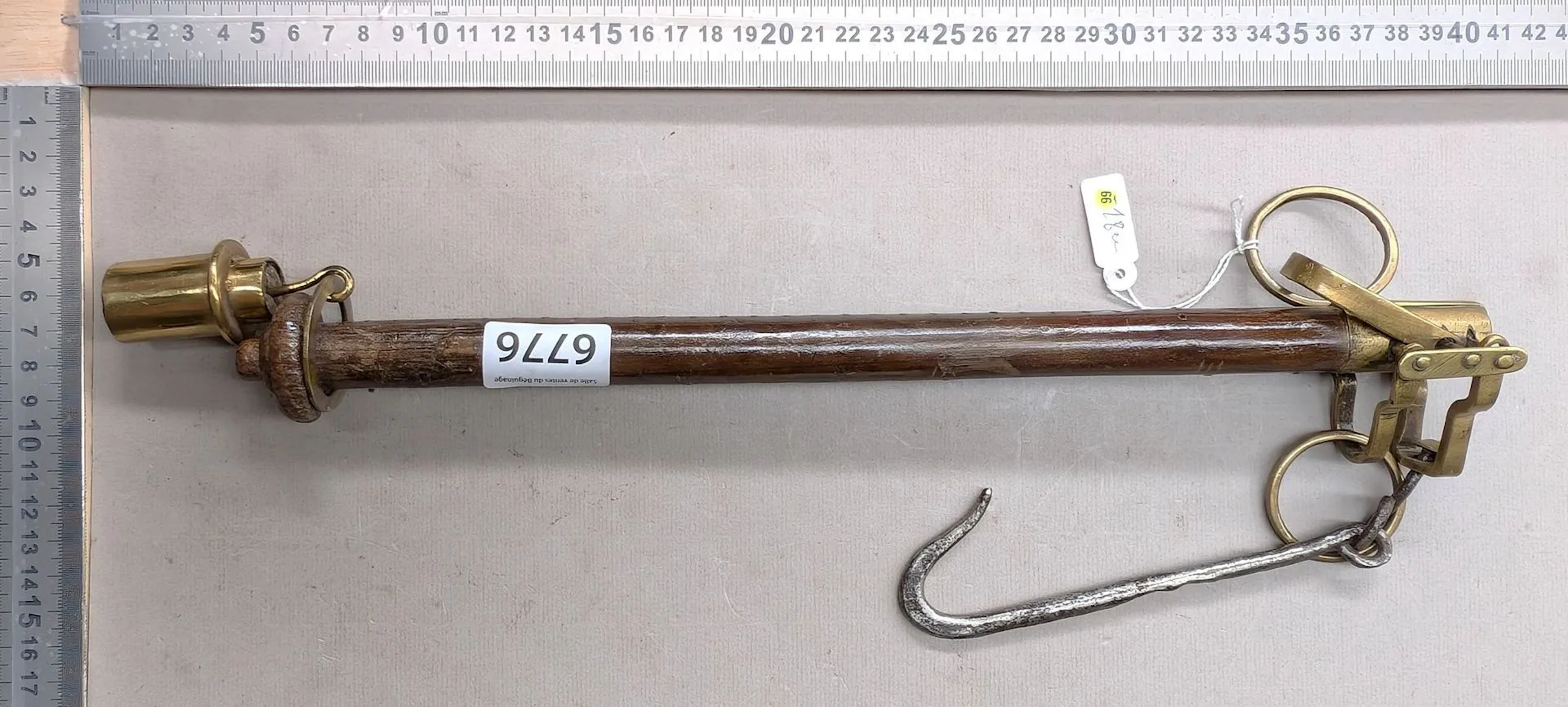 Antique 18th-century Roman-style scale—see photos for dimensions and condition