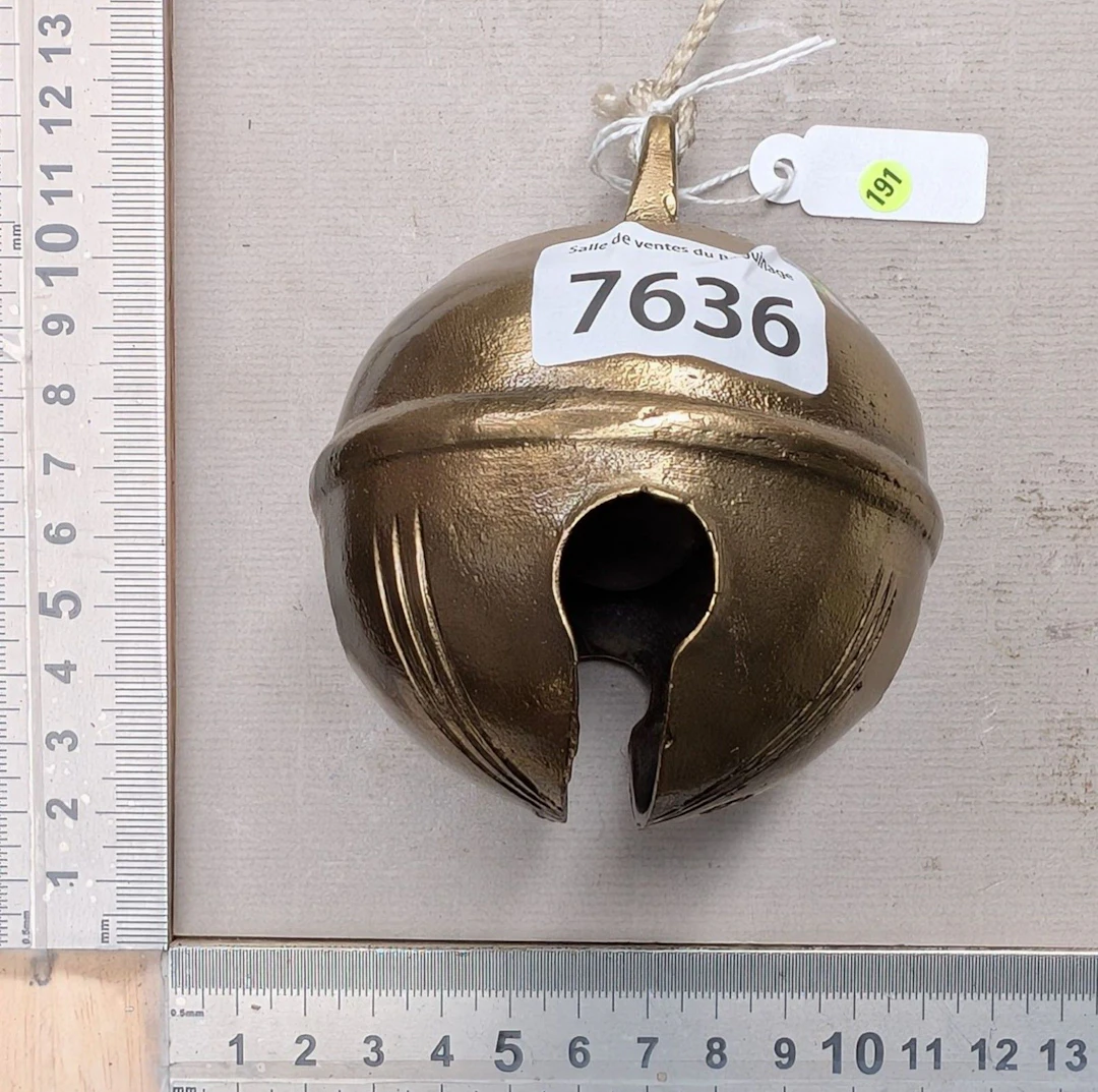 Antique 18th-century bronze carriage bell—see photos for dimensions