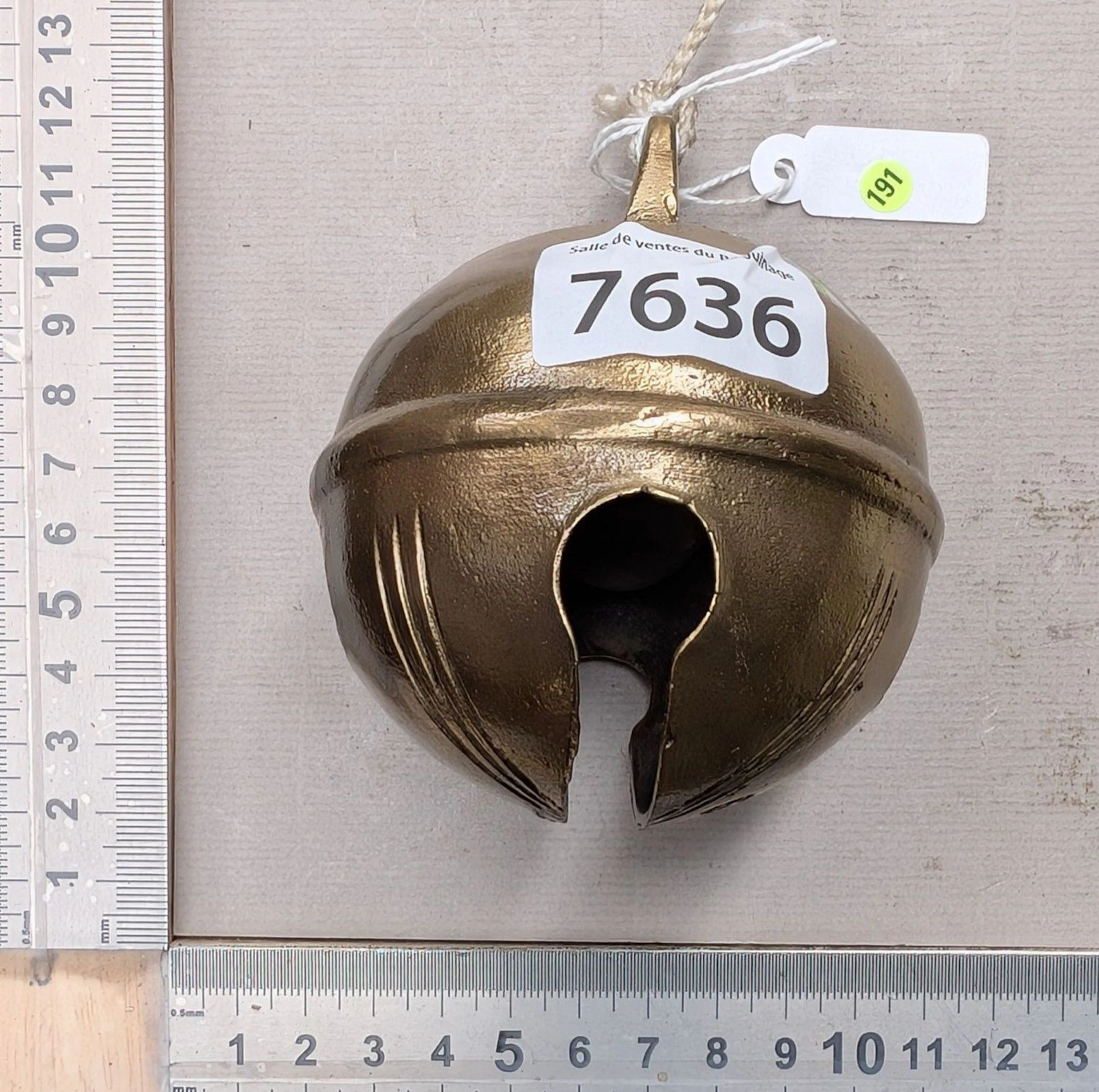 Antique 18th-century bronze carriage bell—see photos for dimensions
