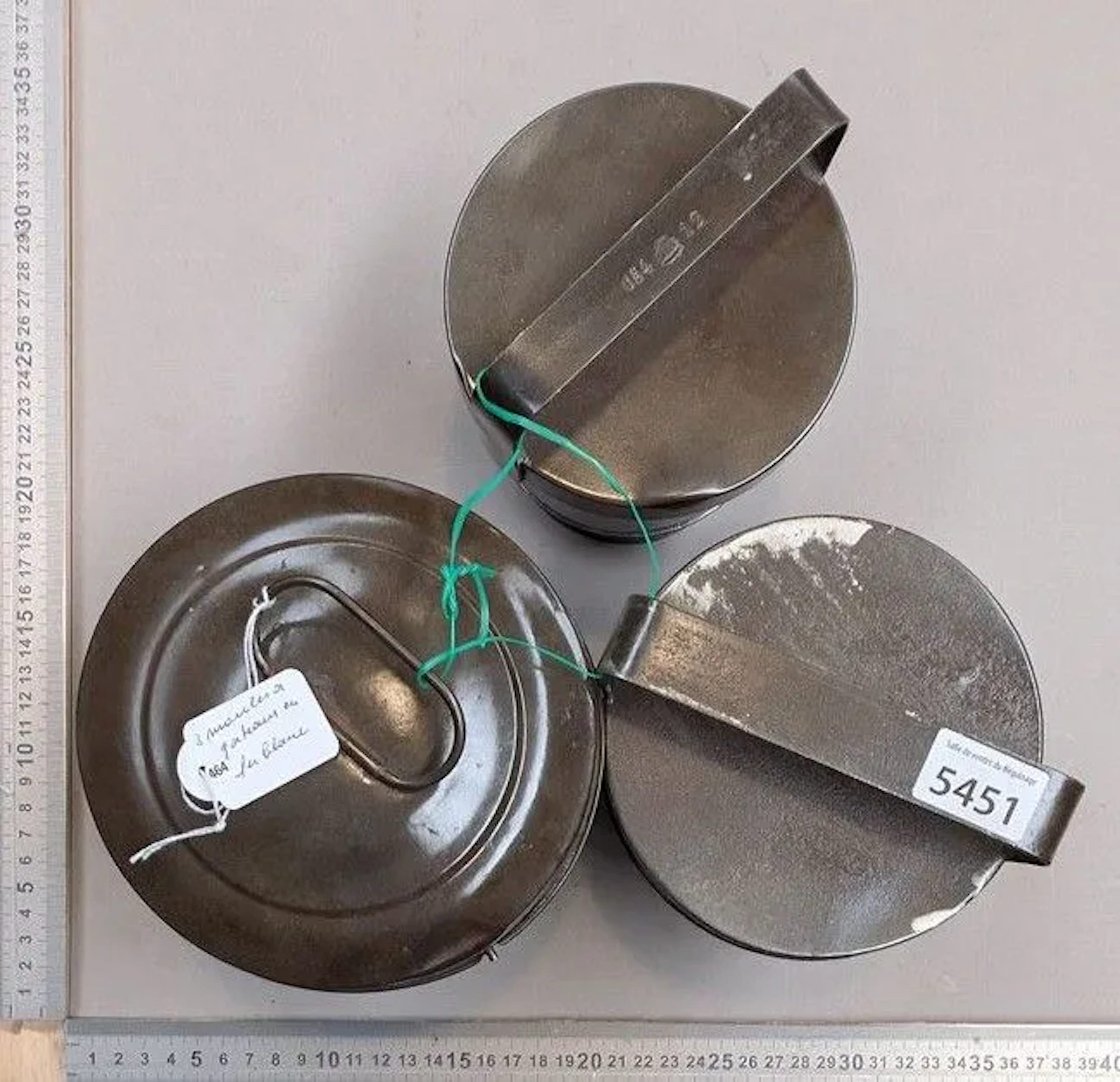 3 Tin Cake Pans - See photos for dimensions and condition