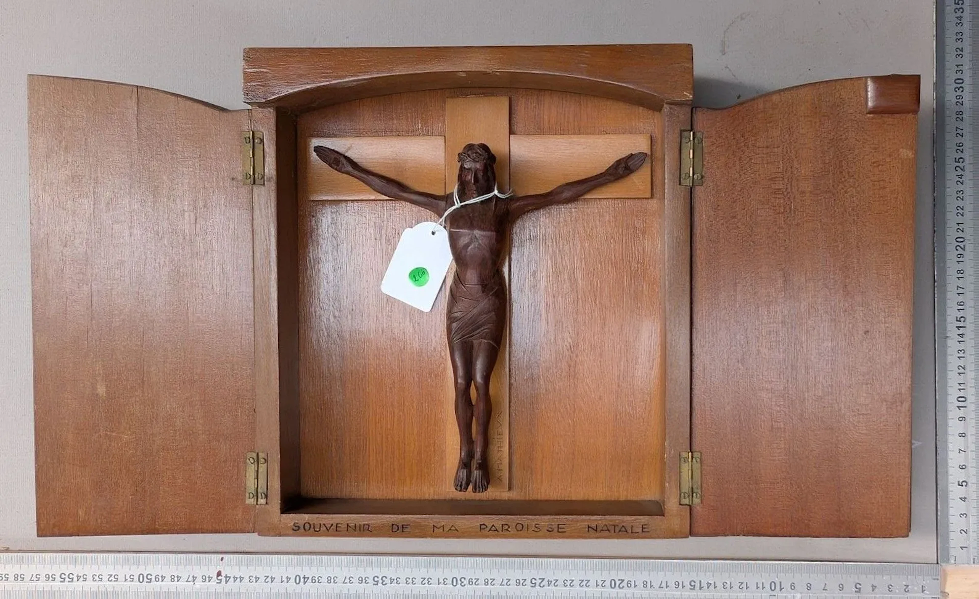 1 antique religious triptych—see photos for dimensions and condition