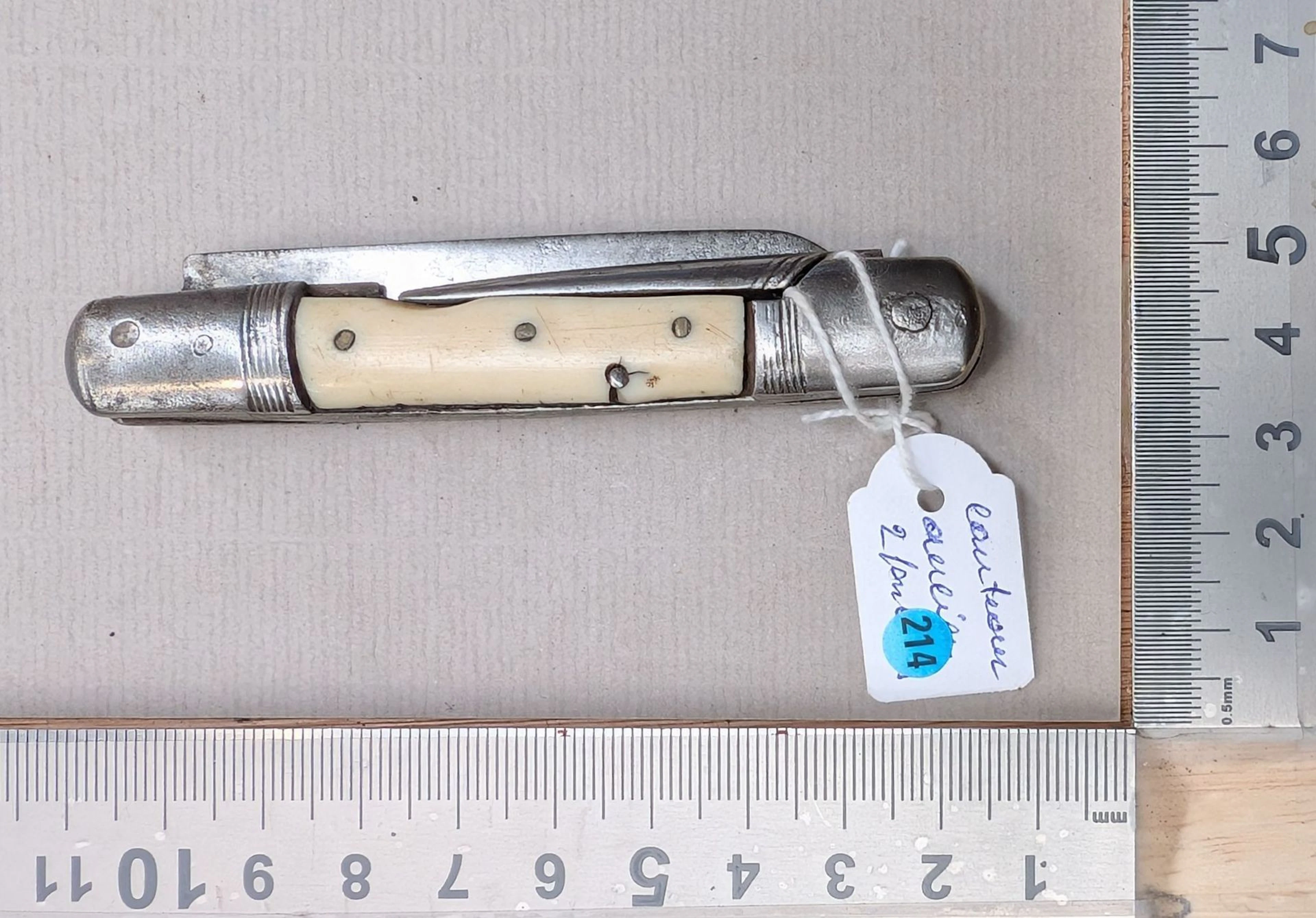 Antique 2-in-1 knife—see photos for dimensions and condition
