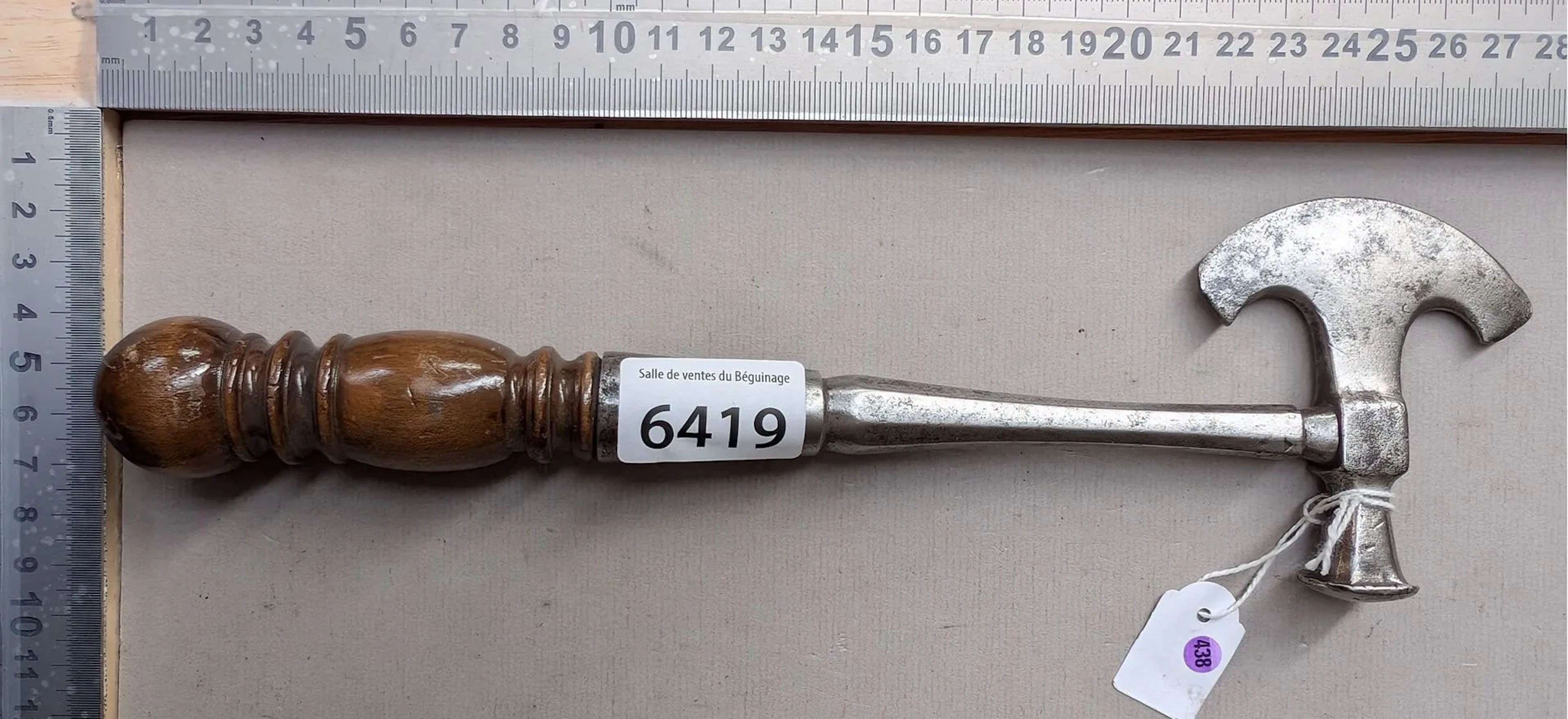 1 antique sugar axe—see photos for dimensions and condition
