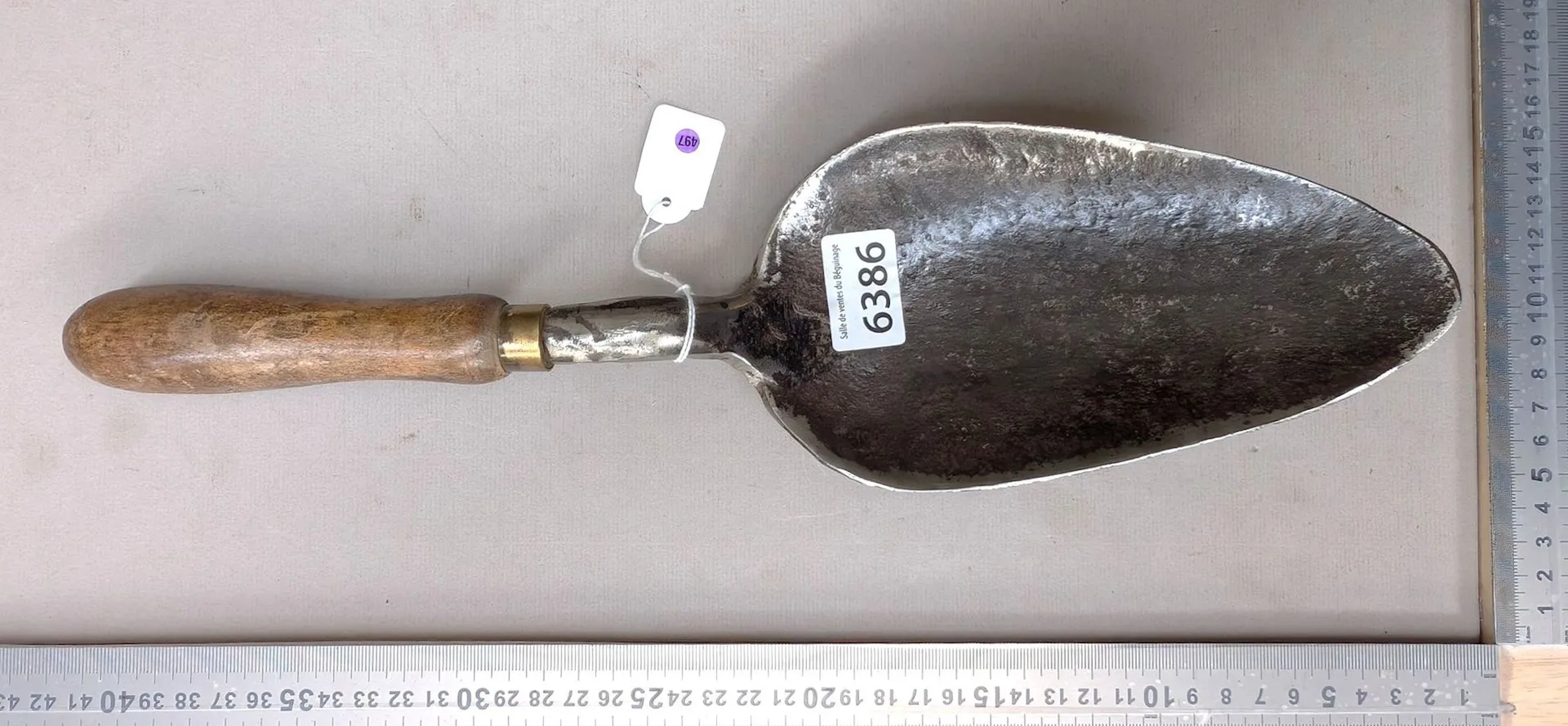Nice wrought-iron store shovel—see photos for dimensions and condition