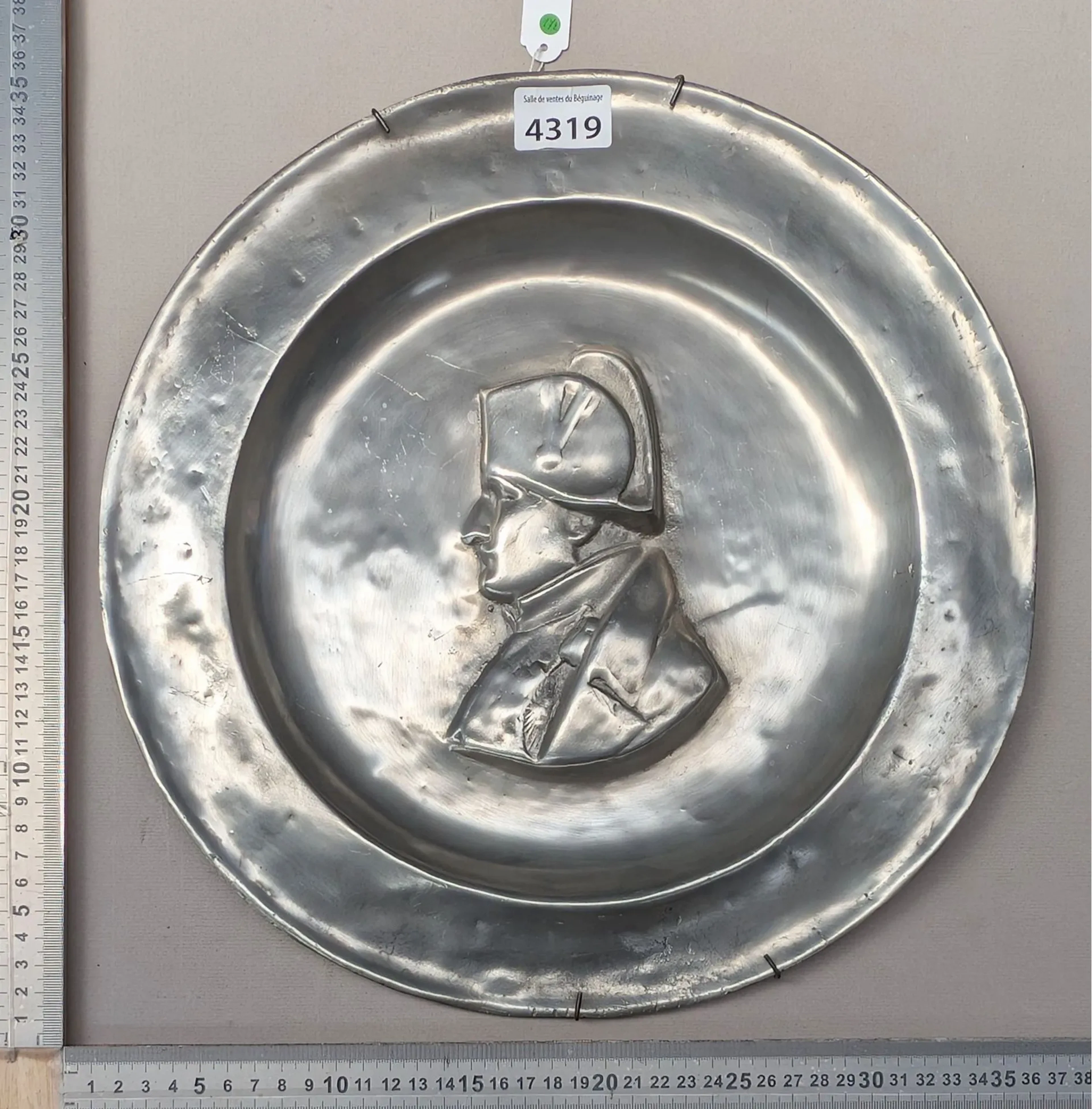 NAPOLEON Pewter Plate - See photos for dimensions and condition