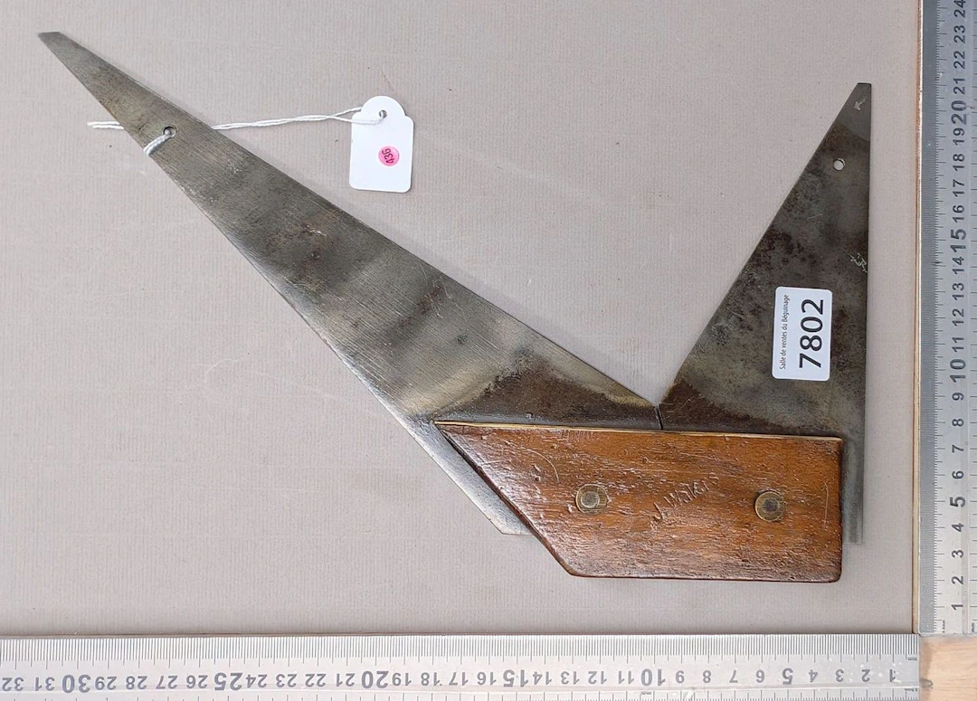 Antique set square—see photos for dimensions and condition