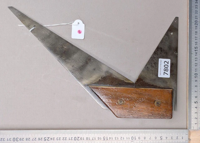 Antique set square—see photos for dimensions and condition
