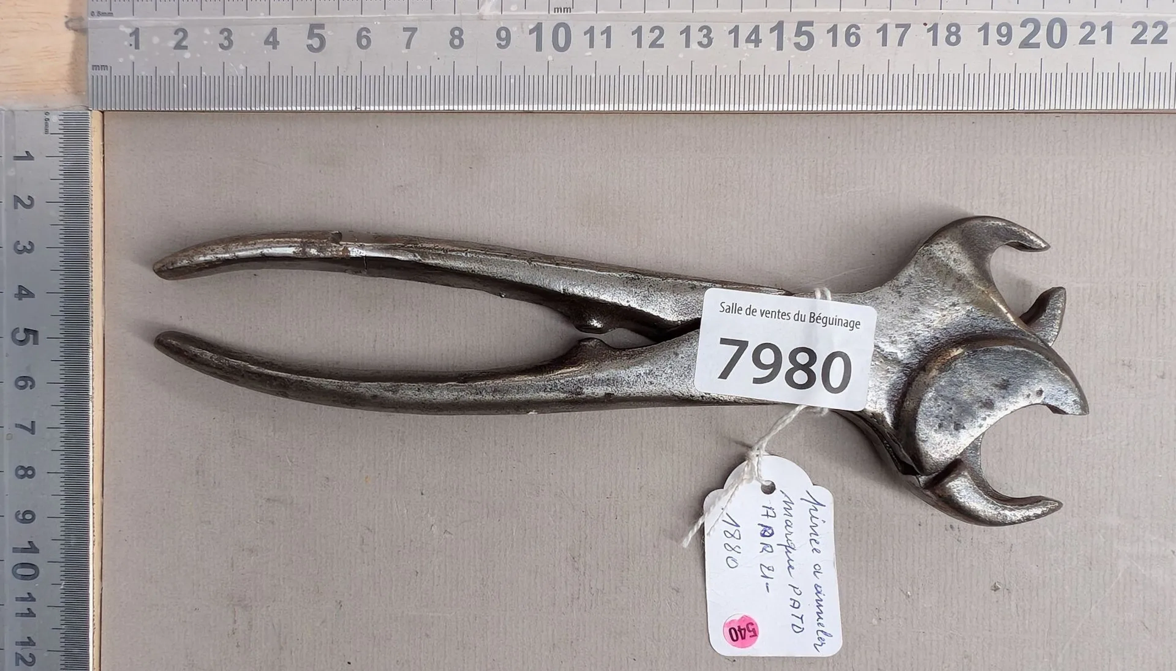 Vintage ring-setting pliers, model PATD-APR 21-1880—see photos for