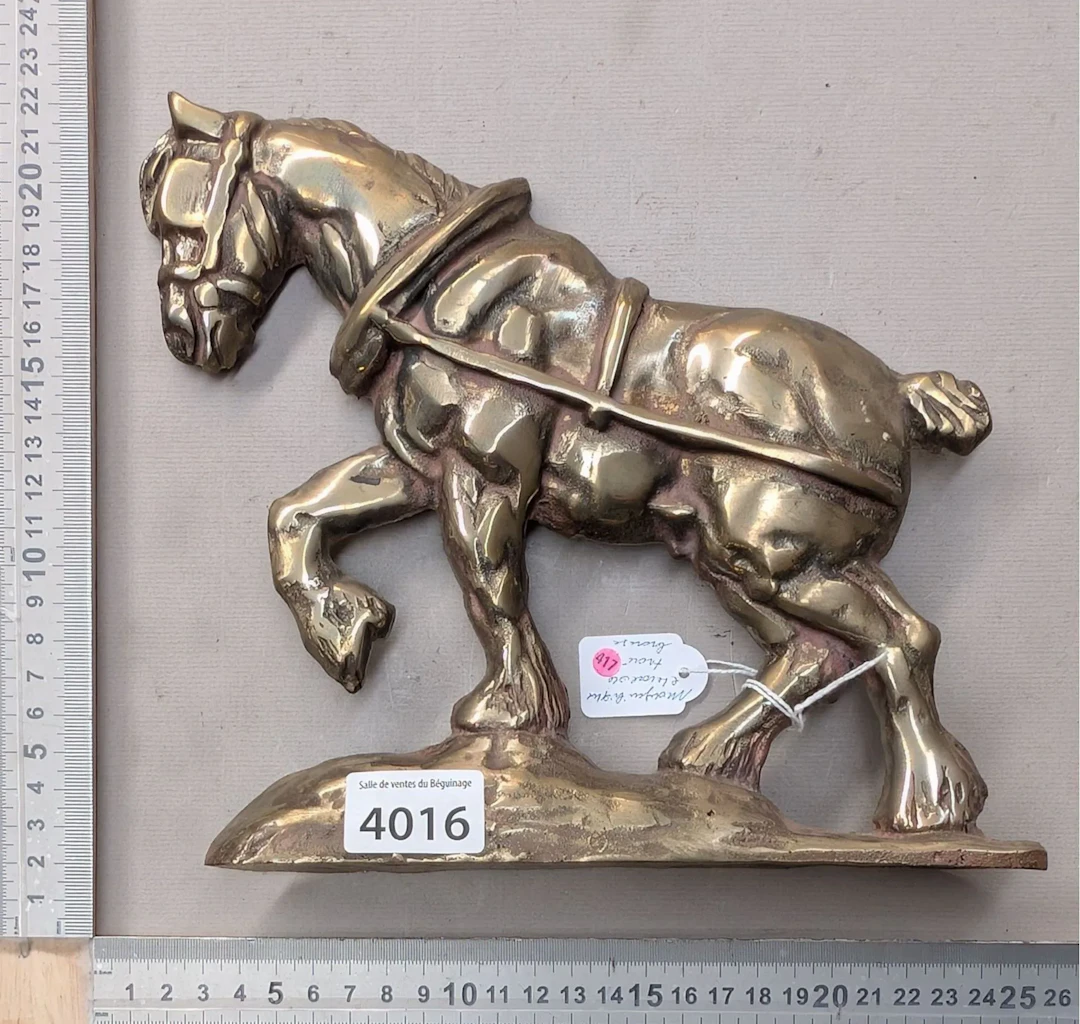 Beautiful bronze draft horse—see photos for dimensions and condition