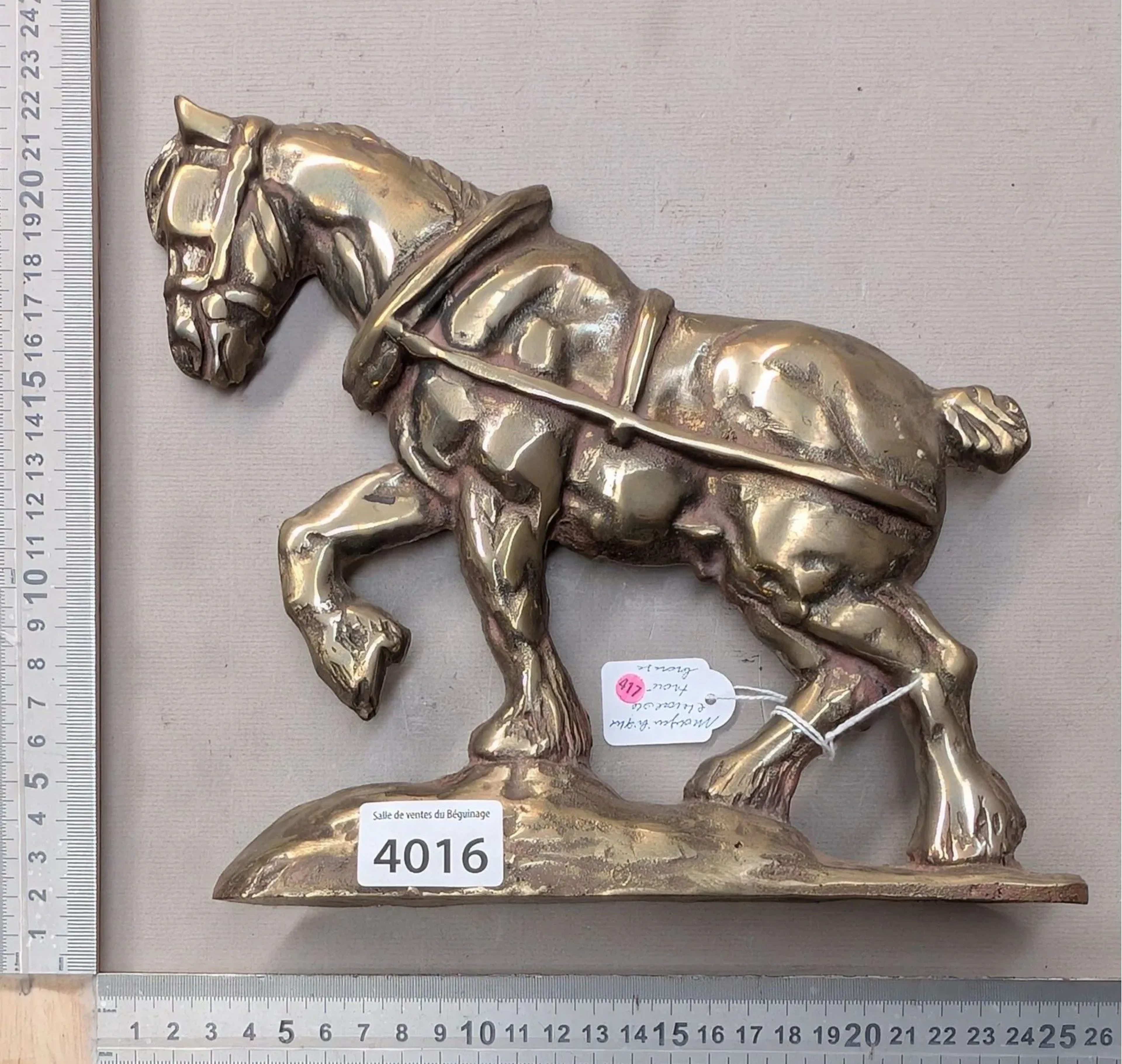 Beautiful bronze draft horse—see photos for dimensions and condition