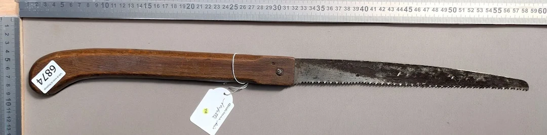 Antique coping saw—see photos for dimensions and condition