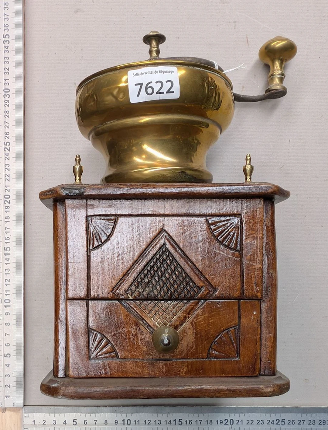 Vintage coffee grinder—see photos for dimensions and condition