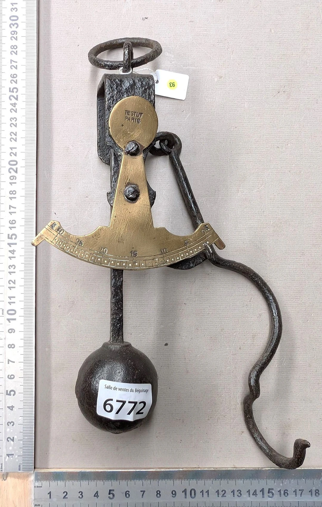 Vintage TESTUT PARIS XIXth-arrondissement scale—see photos for dimensions