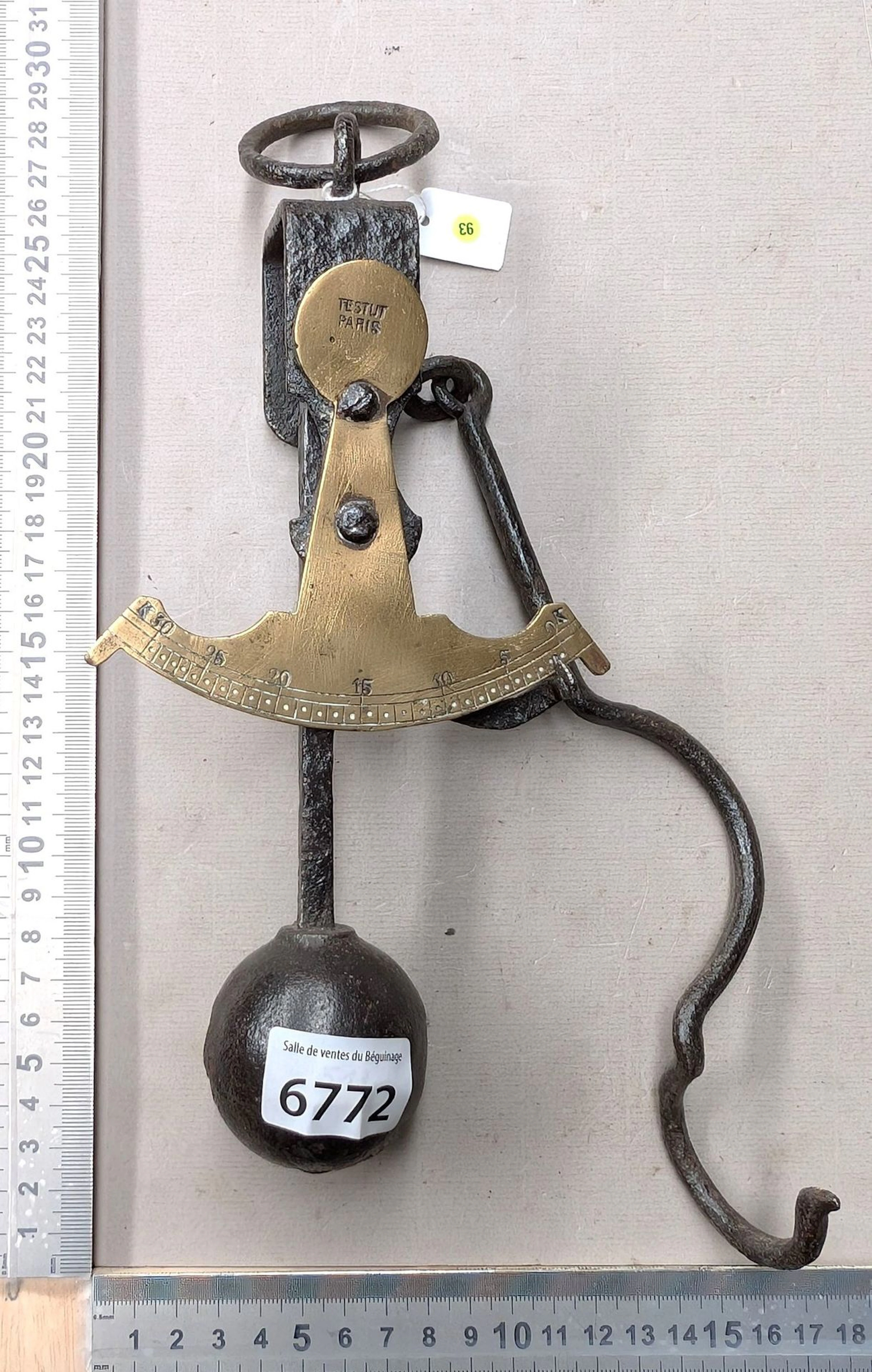 Vintage TESTUT PARIS XIXth-arrondissement scale—see photos for dimensions