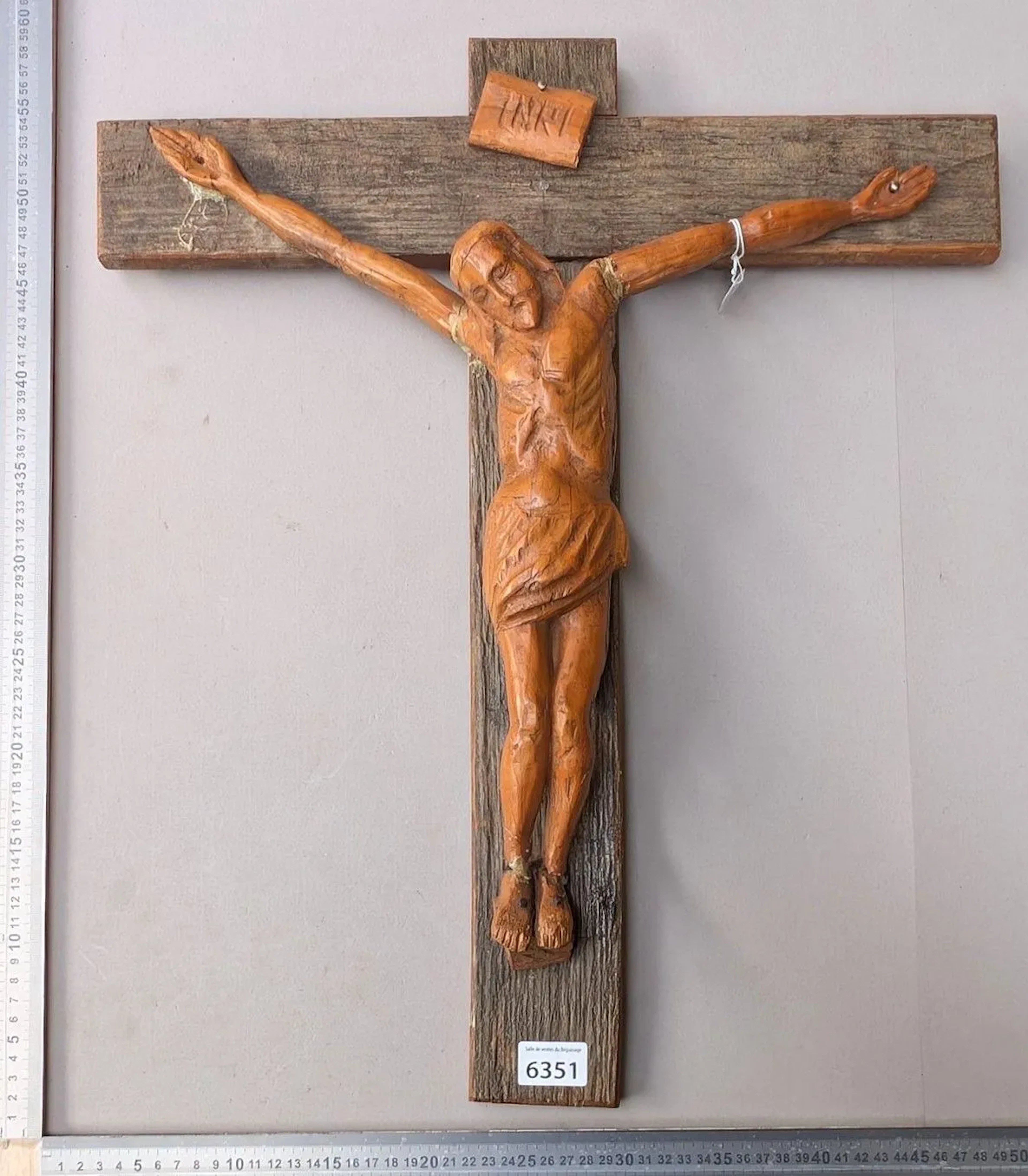 Carved Christ on the Cross, 61 cm x 29 cm—See photos for dimensions