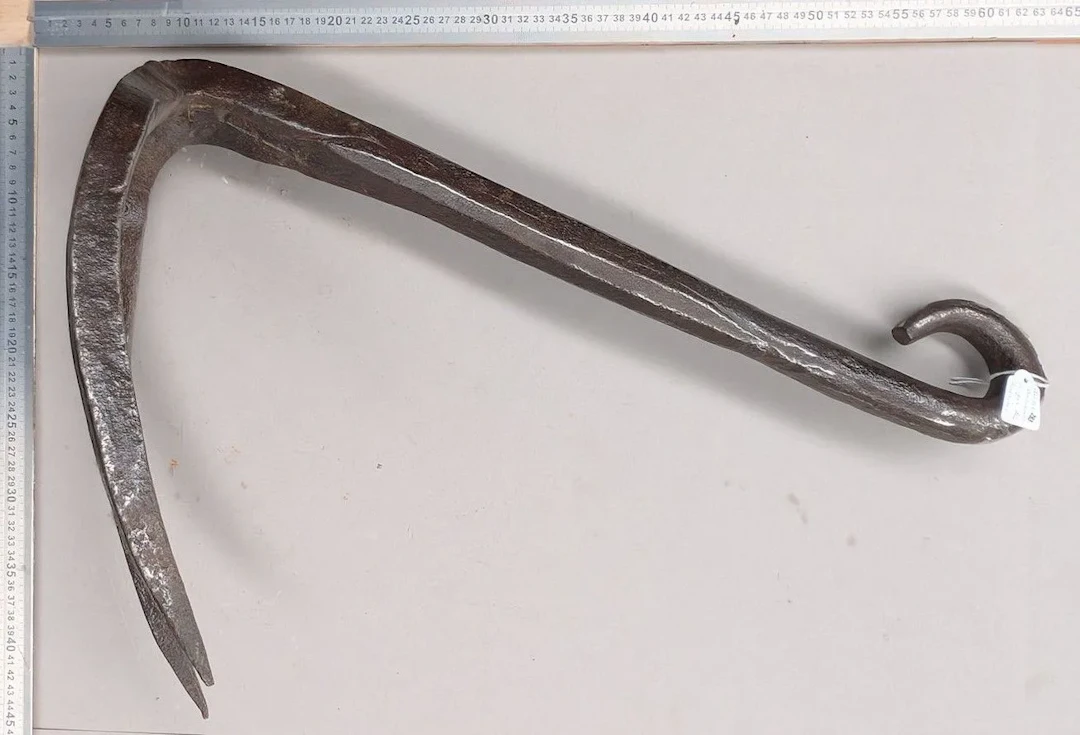 Antique forged anchor, nautical decoration—see photos for dimensions