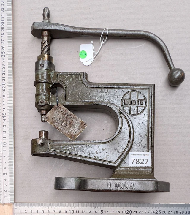 1 antique eyelet press—see photos for dimensions and condition