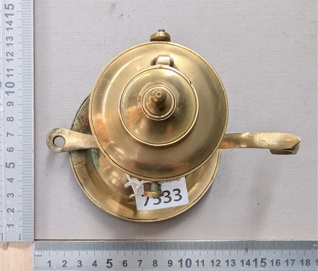 1 small antique oil lamp—see photos for dimensions and condition