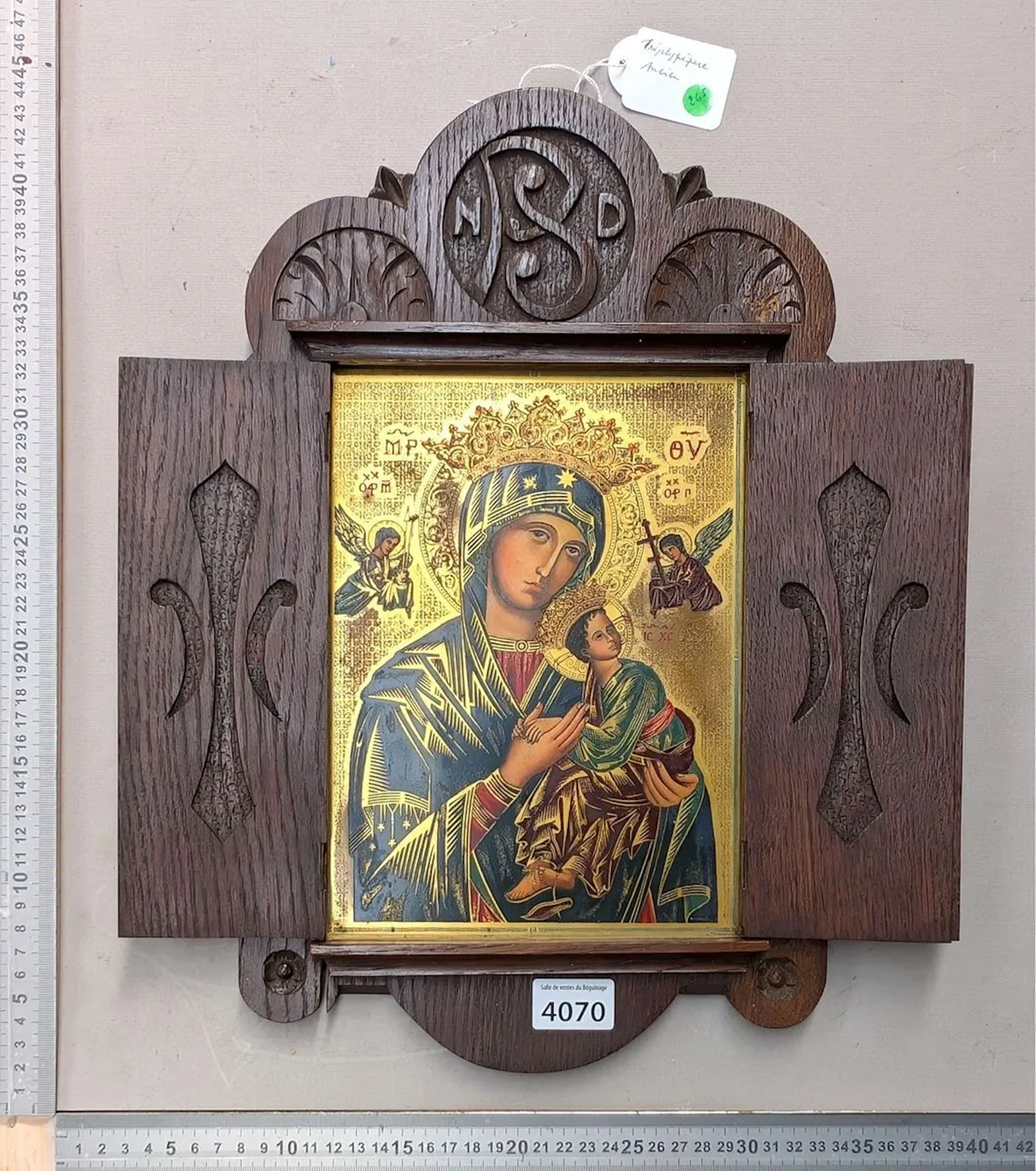1 antique religious triptych—see photos for dimensions and condition