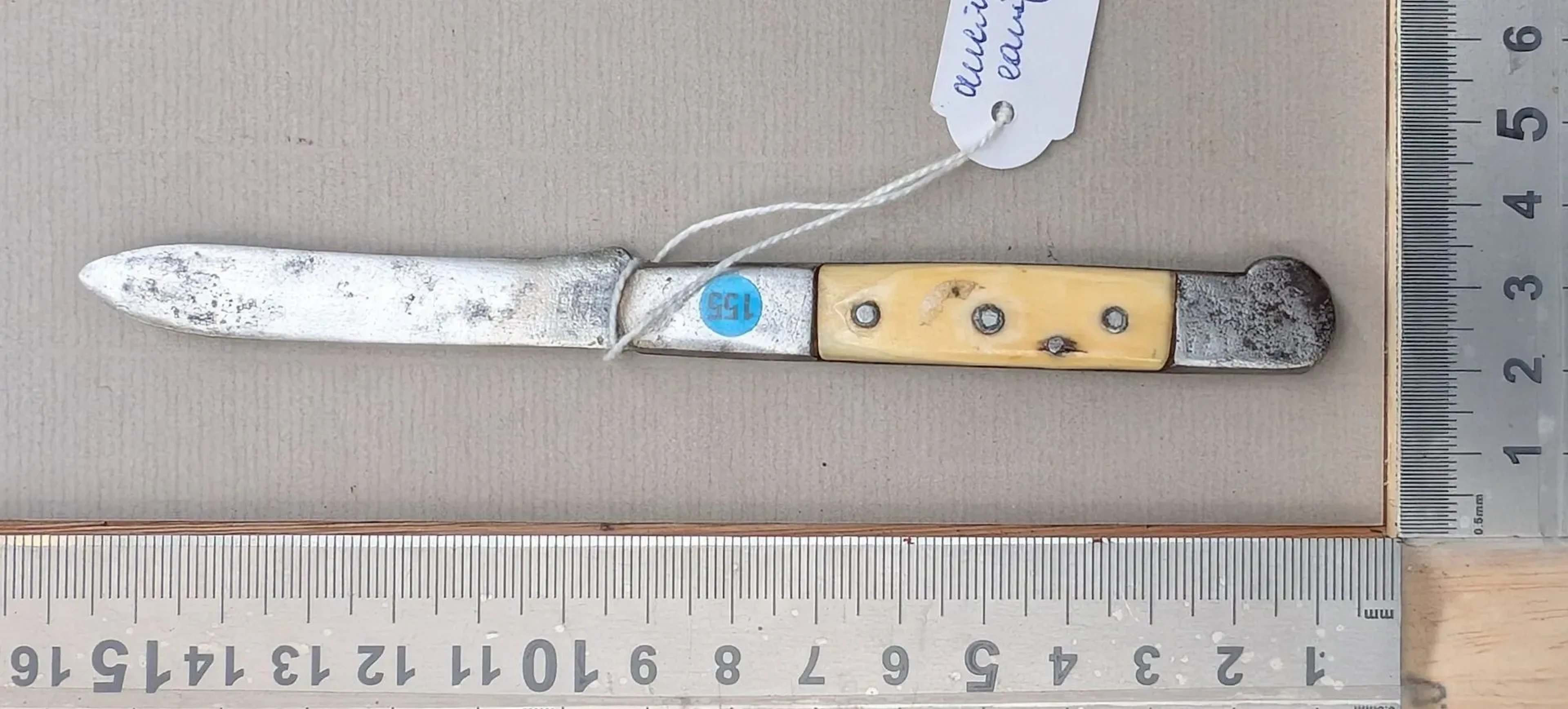 Antique single-blade pocket knife—see photos for dimensions and condition