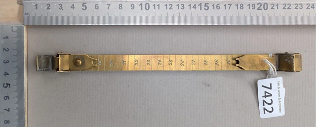 1 antique brass pedimeter, circa 1800—see photos for dimensions and condition