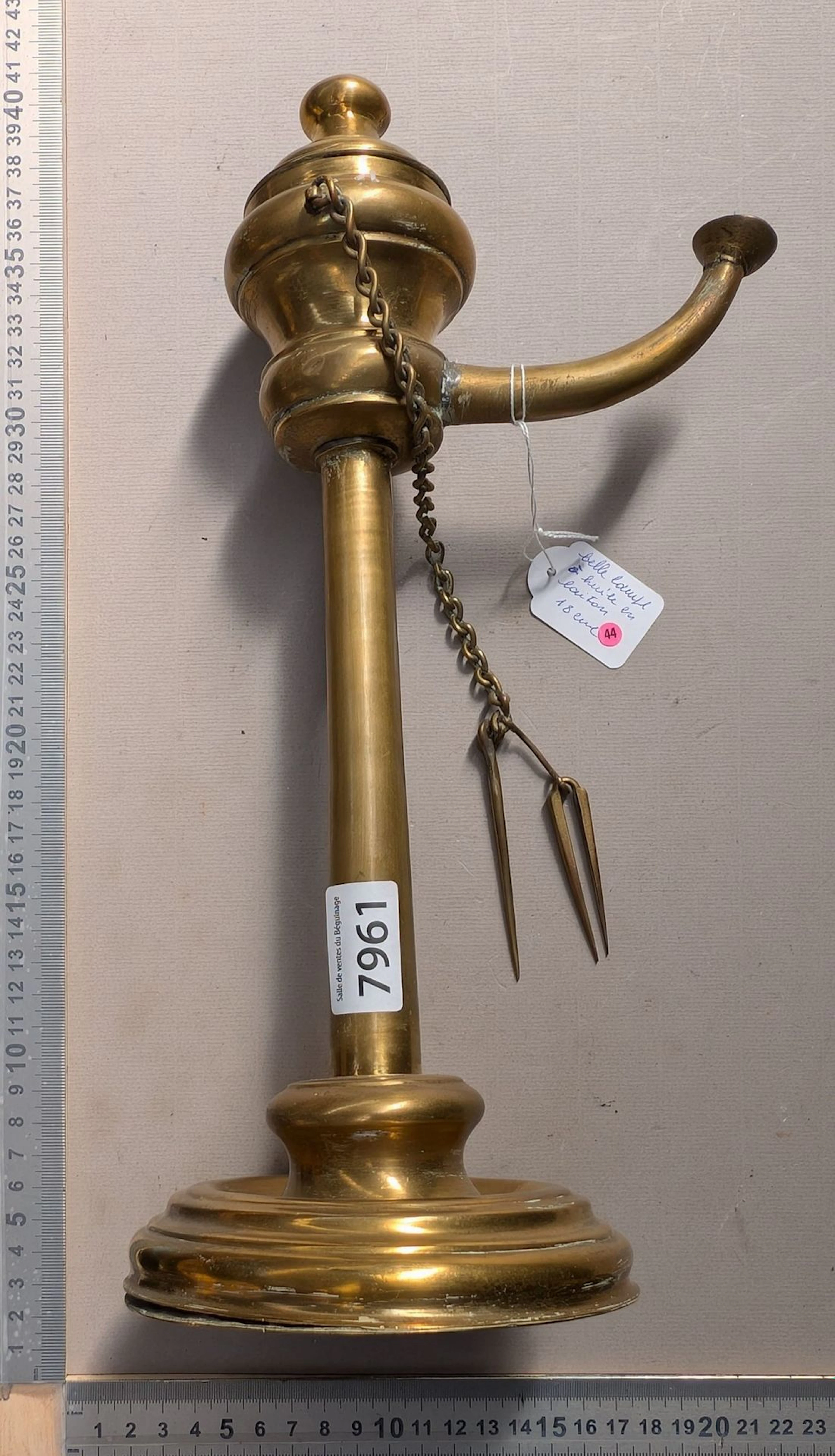 Beautiful copper oil lamp—see photos for dimensions and condition