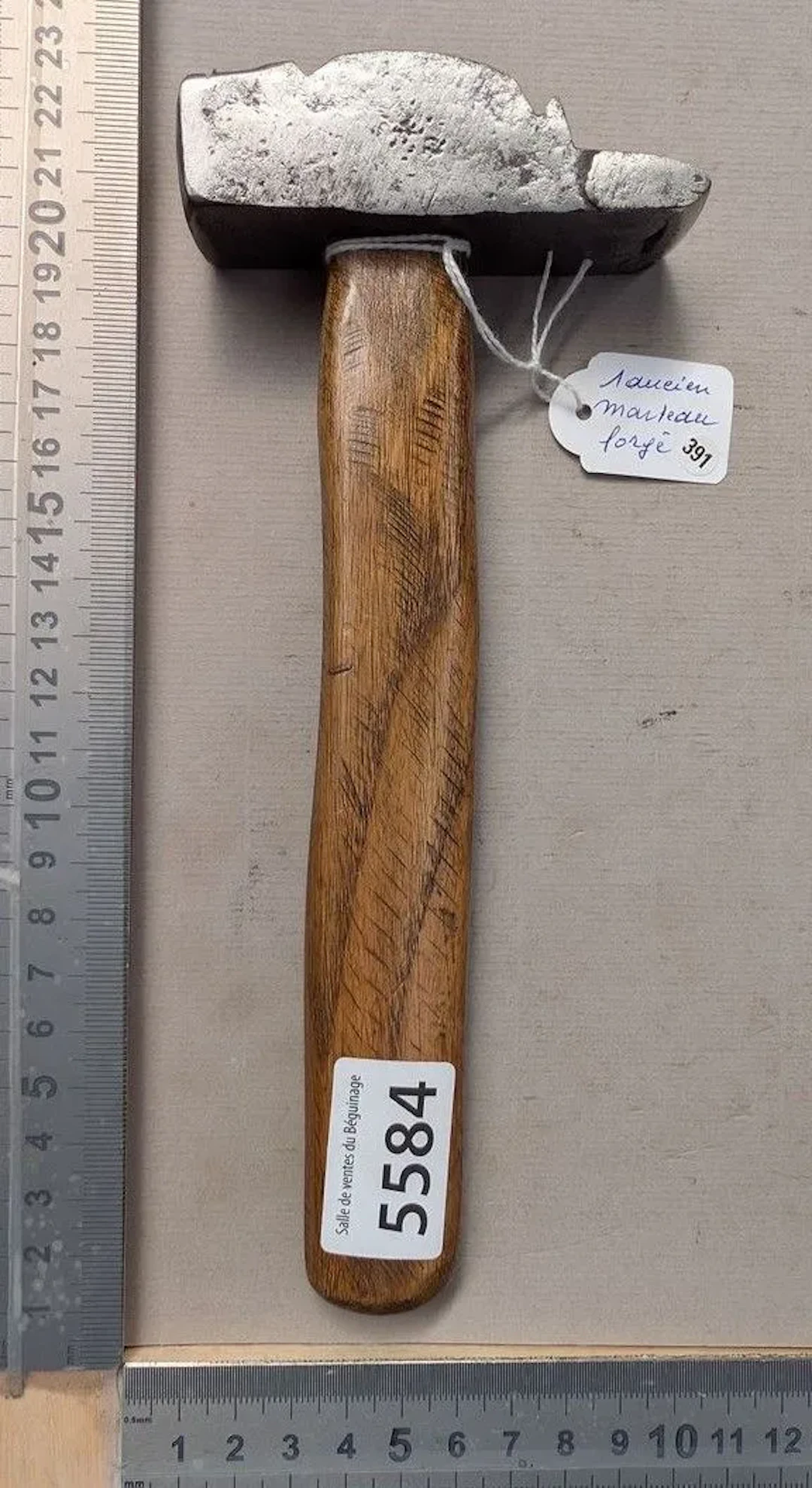 A rare antique forged hammer—see photos for dimensions and condition