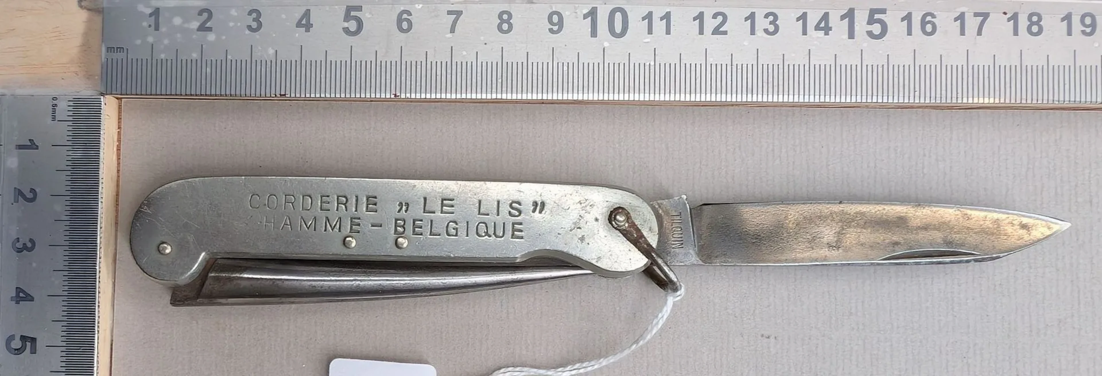 Antique metal folding pocket knife, CORDERIE "LE LIS" - See photos