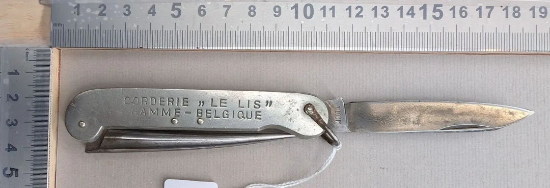 Antique metal folding pocket knife, CORDERIE "LE LIS" - See photos