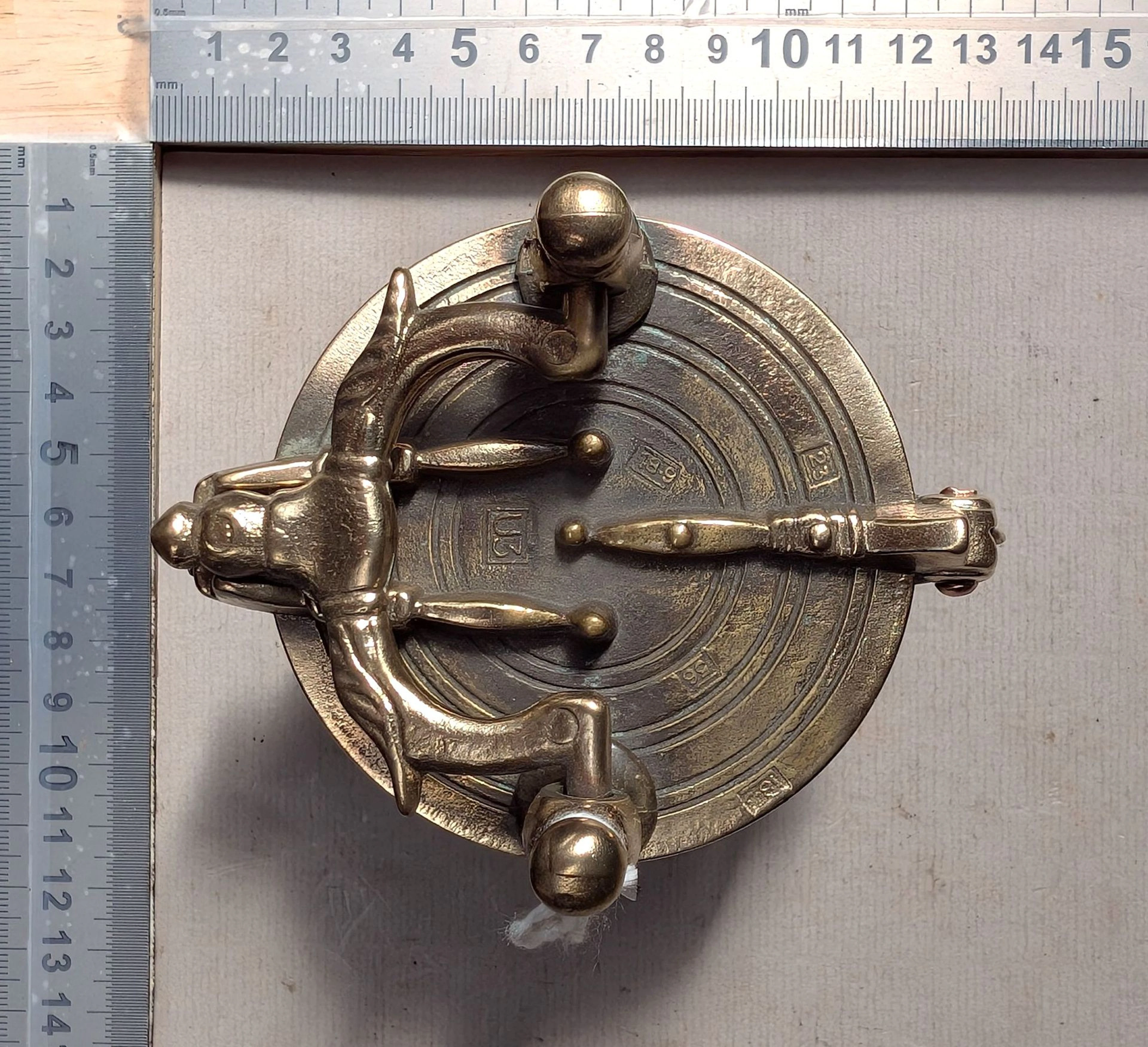 Antique brass weight—see photos for dimensions and condition