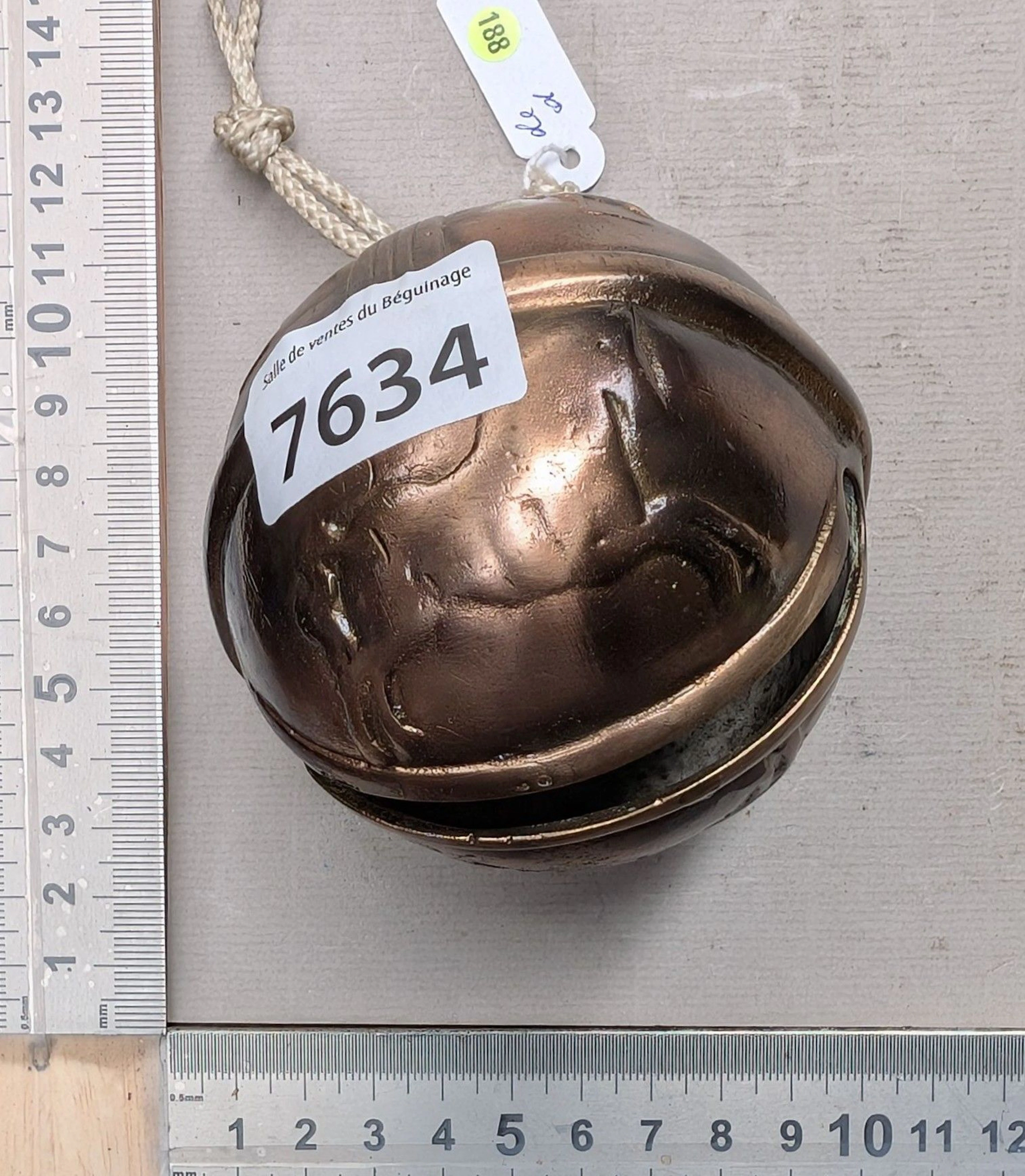 Antique 18th-century bronze carriage bell—see photos for dimensions