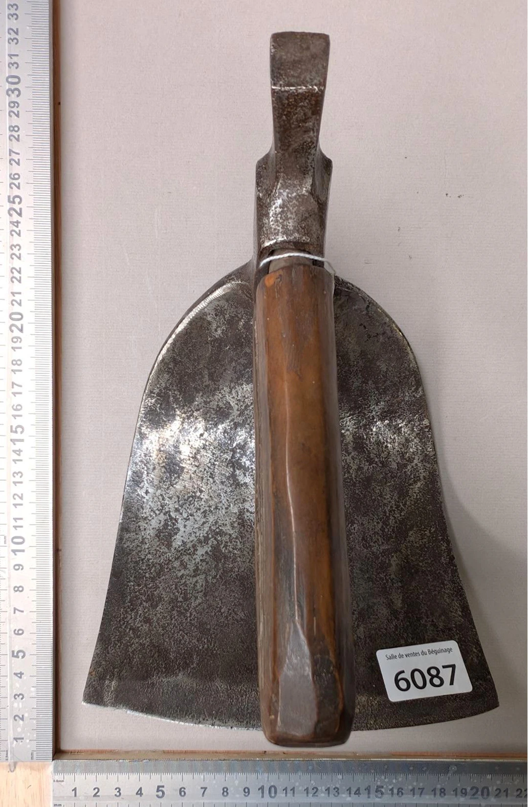 A forged steel adze—see photos for dimensions and condition